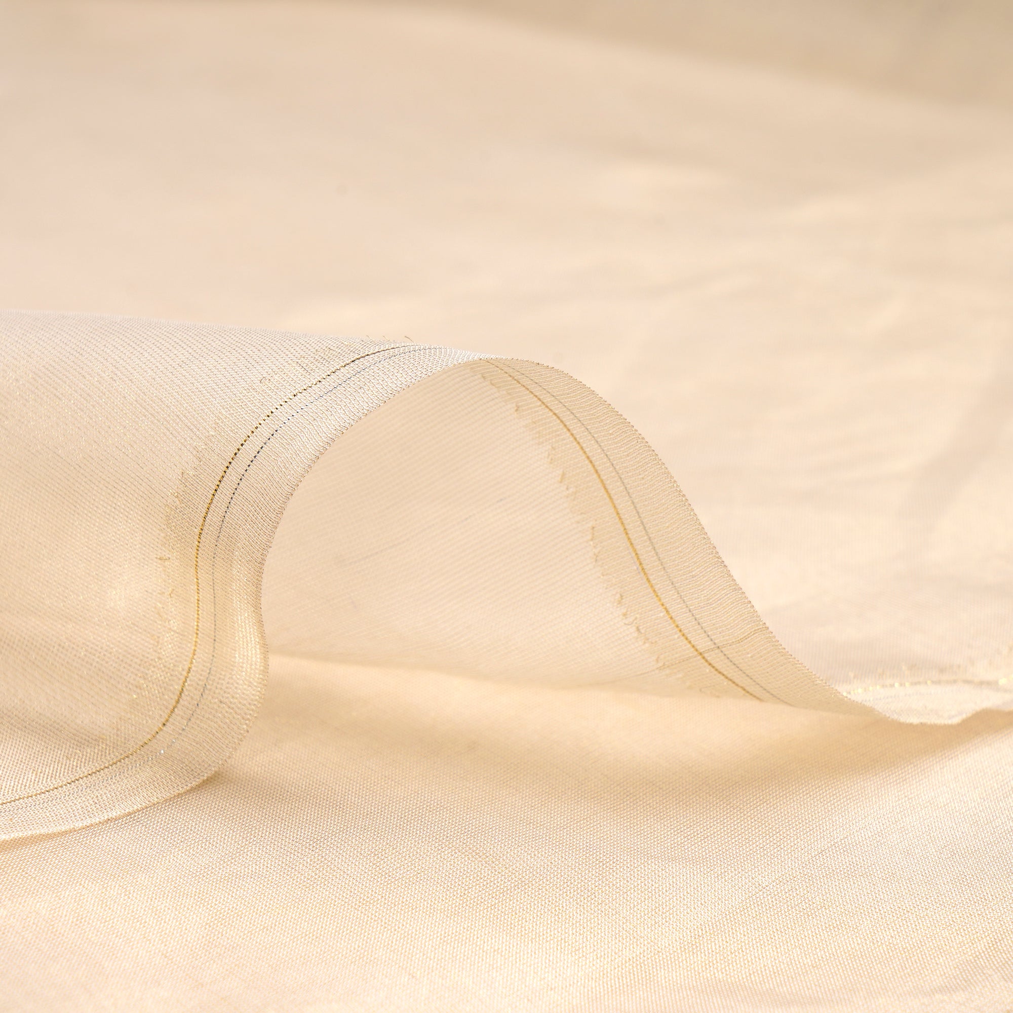 Gold Plain Dyeable Viscose Zari Fancy Tissue Fabric