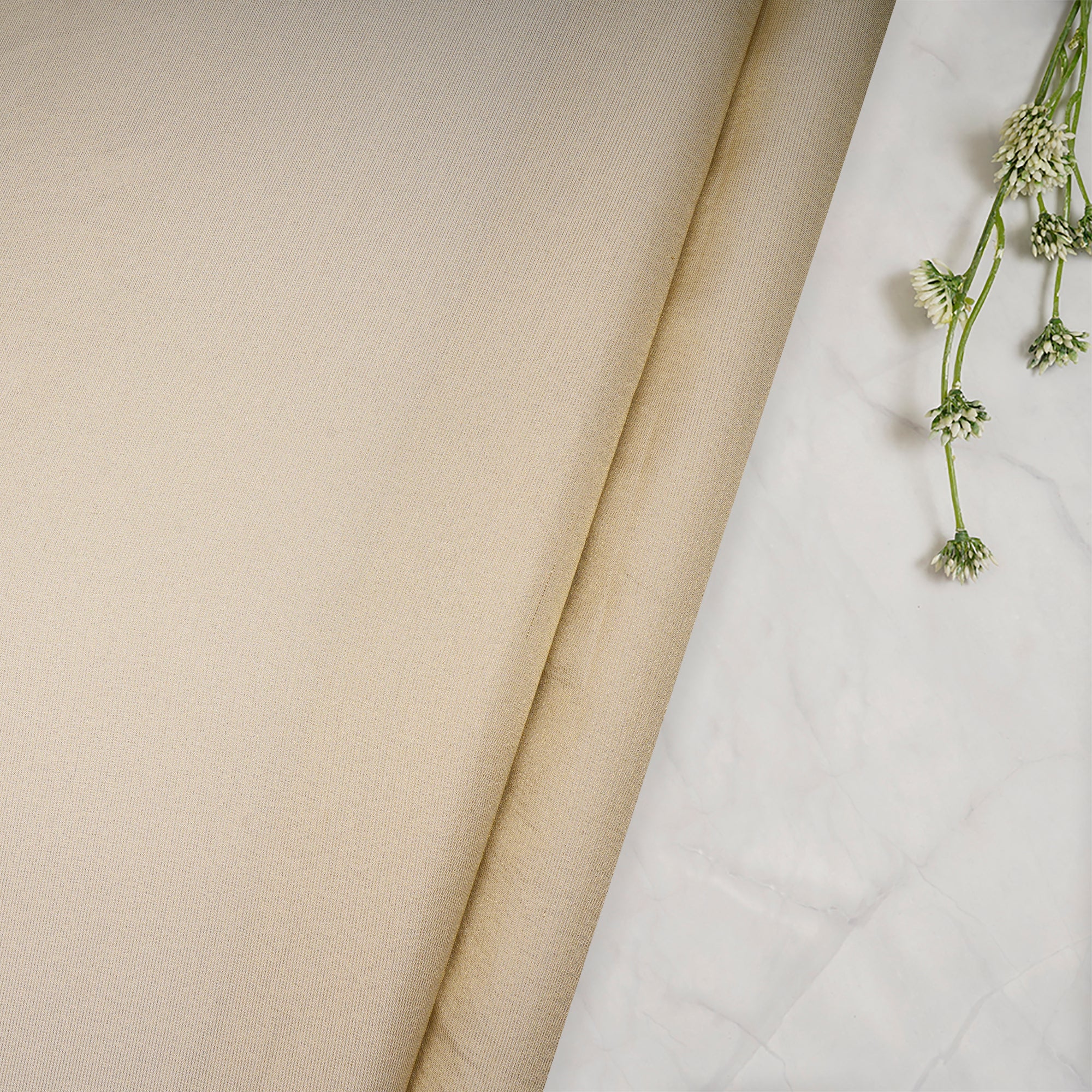 Gold Plain Dyeable Viscose Zari Fancy Satin Tissue Fabric