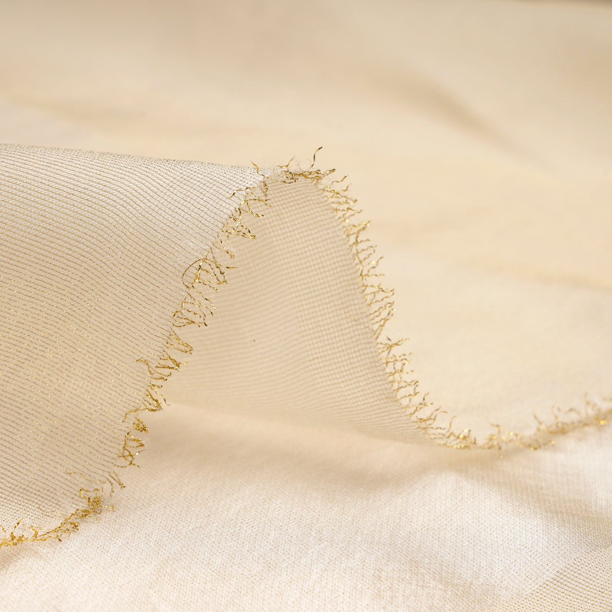 Gold Plain Dyeable Viscose Zari Fancy Satin Tissue Fabric