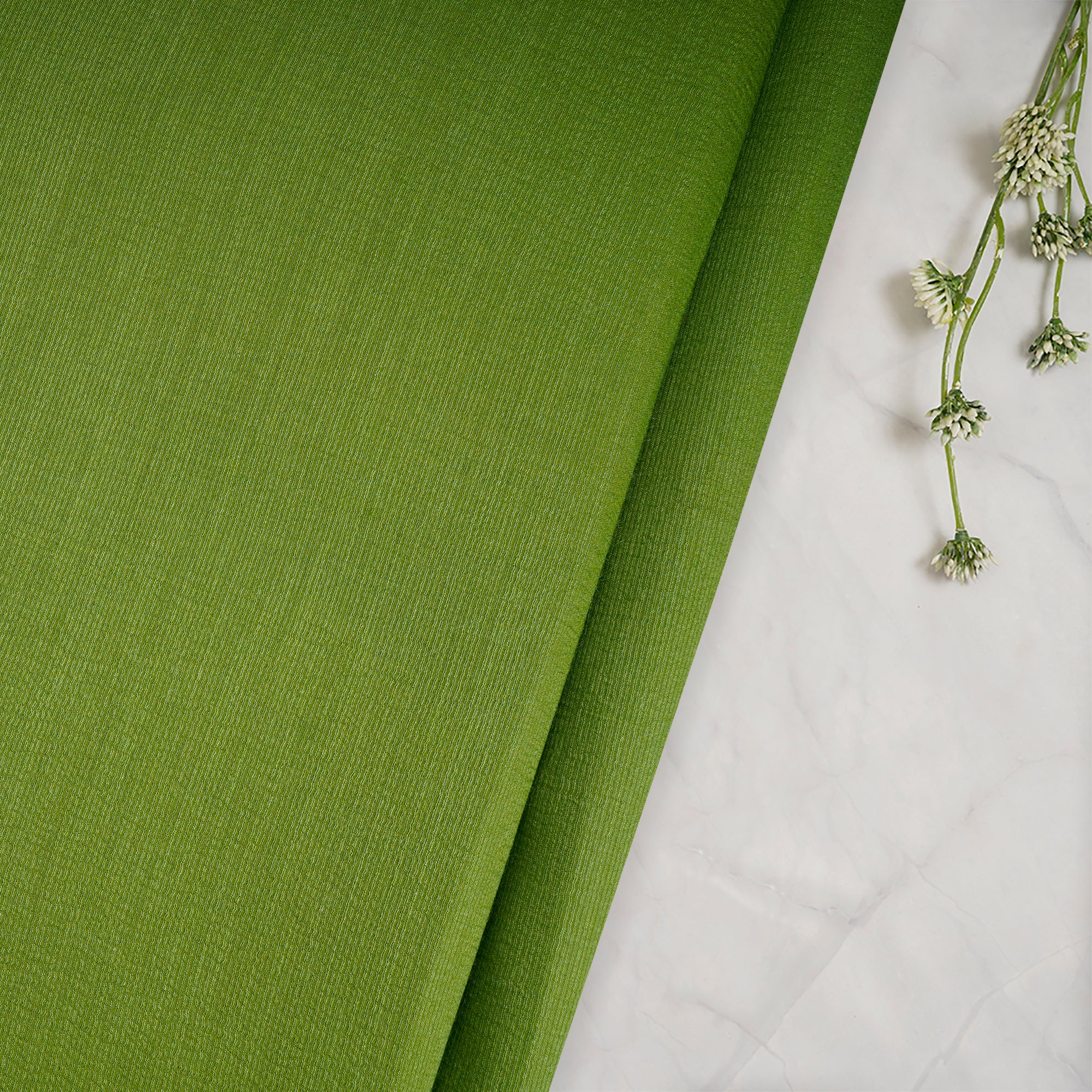 Green Color Muga Silk Fabric