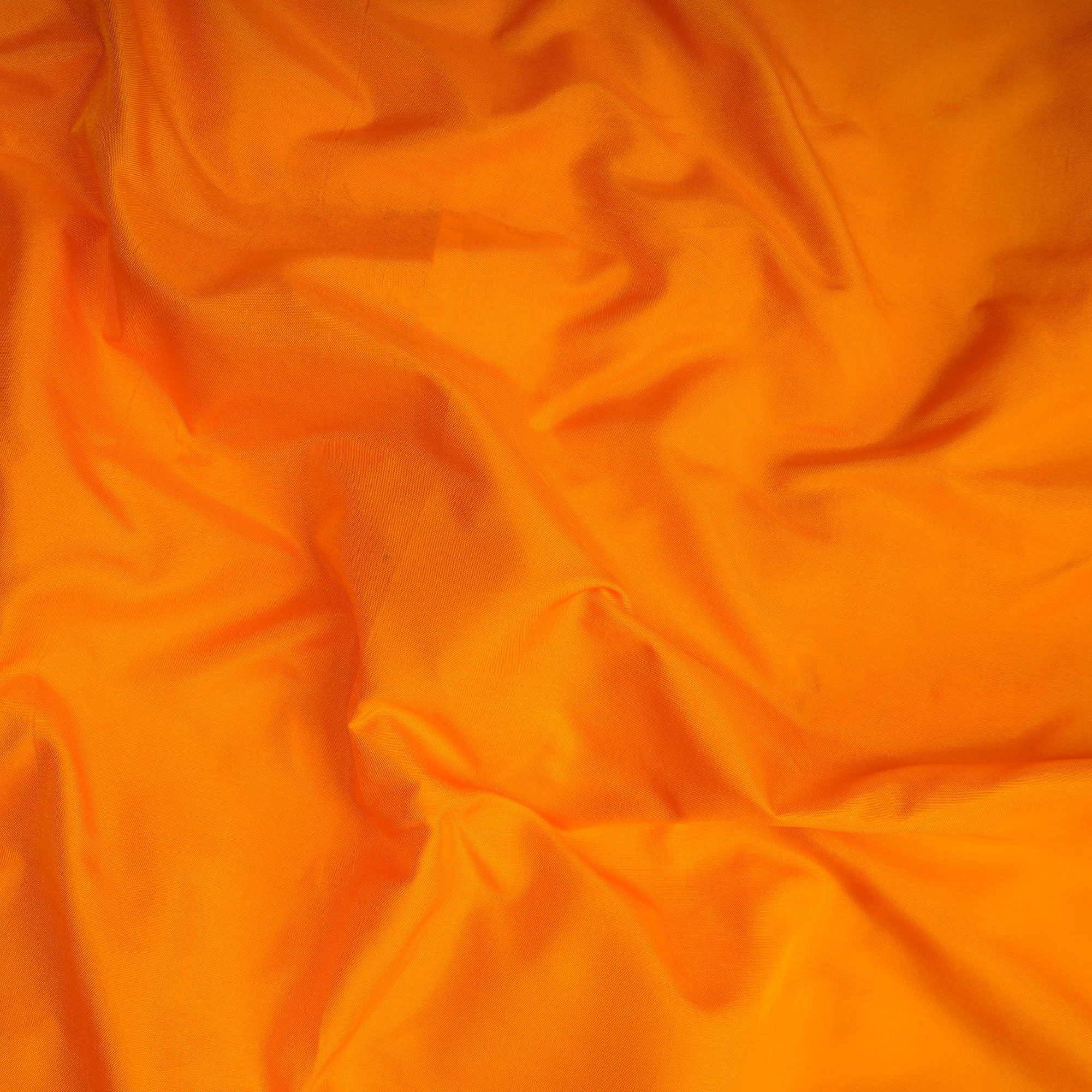 Mango Color Plain Blended Silk Fabric