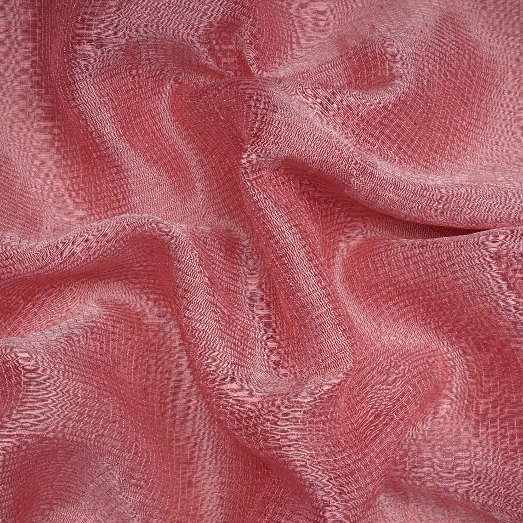 Blush Pink Banarasi Fancy Silk Linen Tissue Fabric