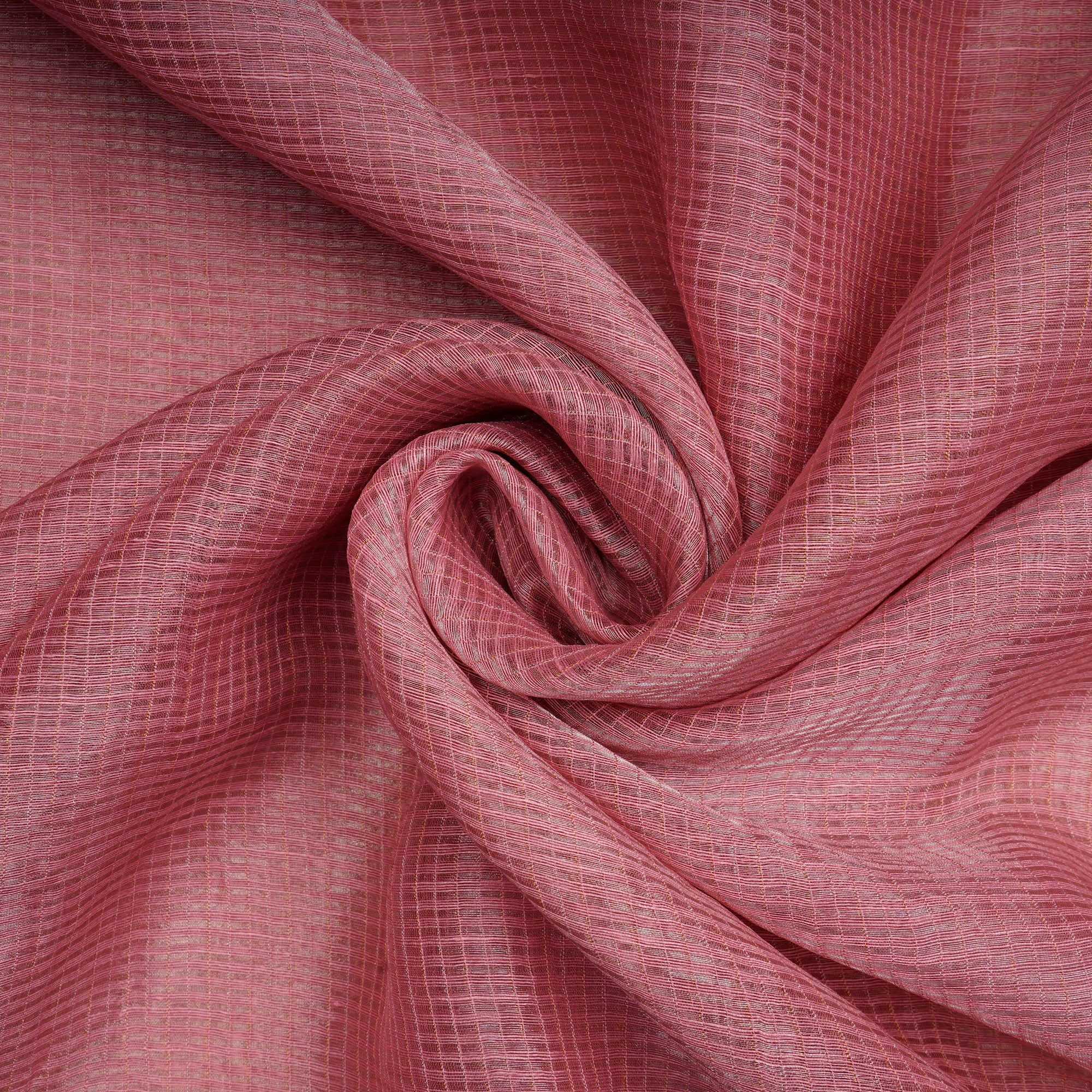 Blush Pink Banarasi Fancy Silk Linen Tissue Fabric