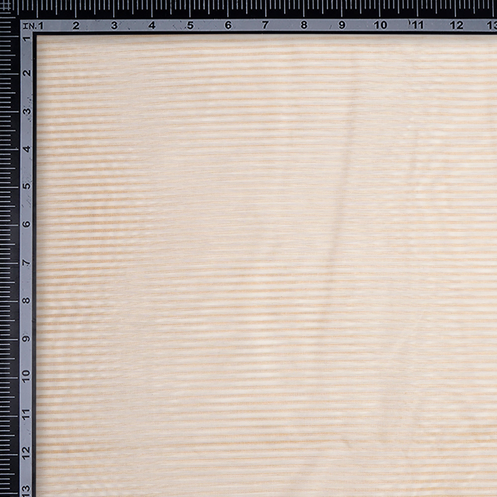 White-Gold Dyeable Stripe Pattern Cotton Zari Silk Fabric