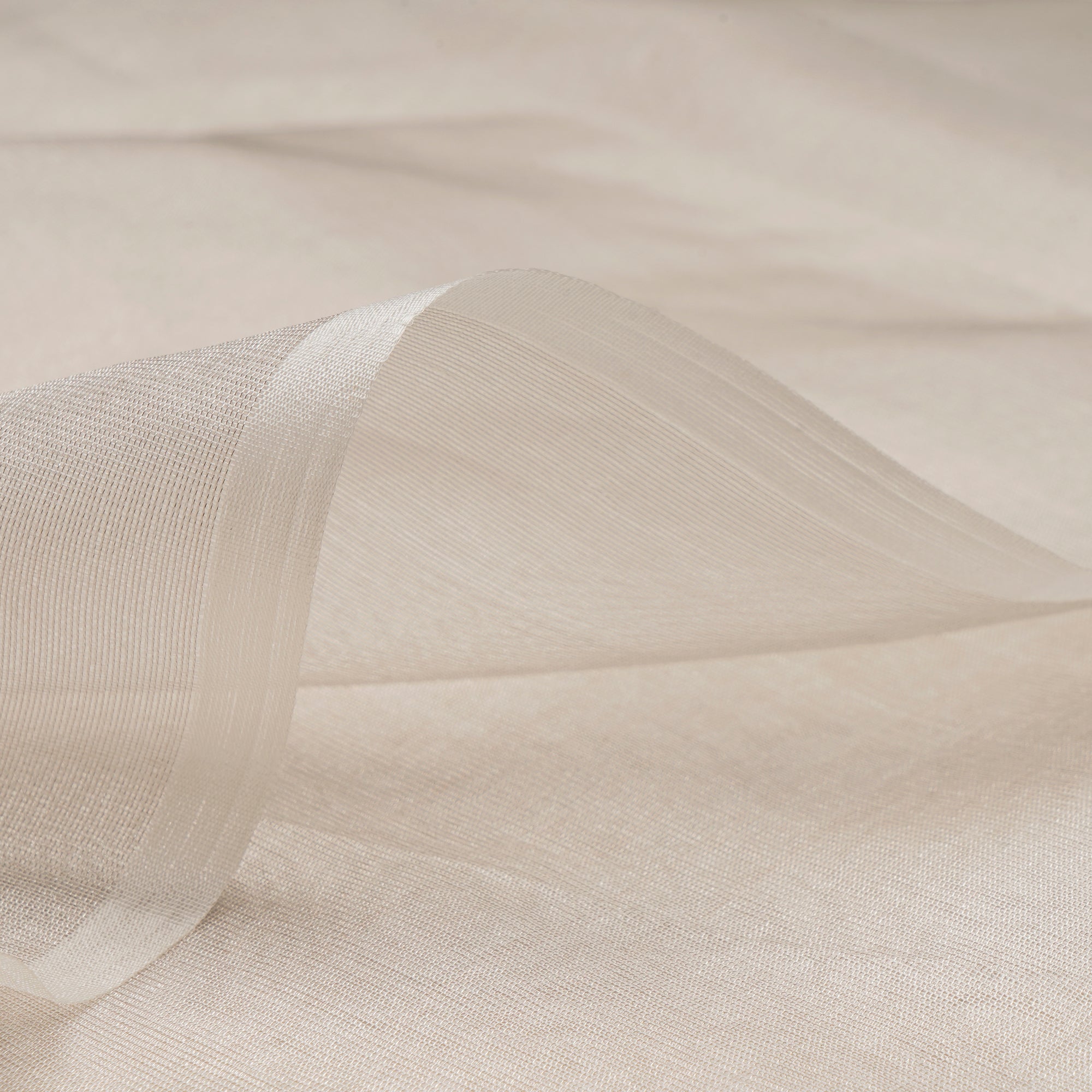 Silver Dyeable Plain Tissue Organza Silk Fabric