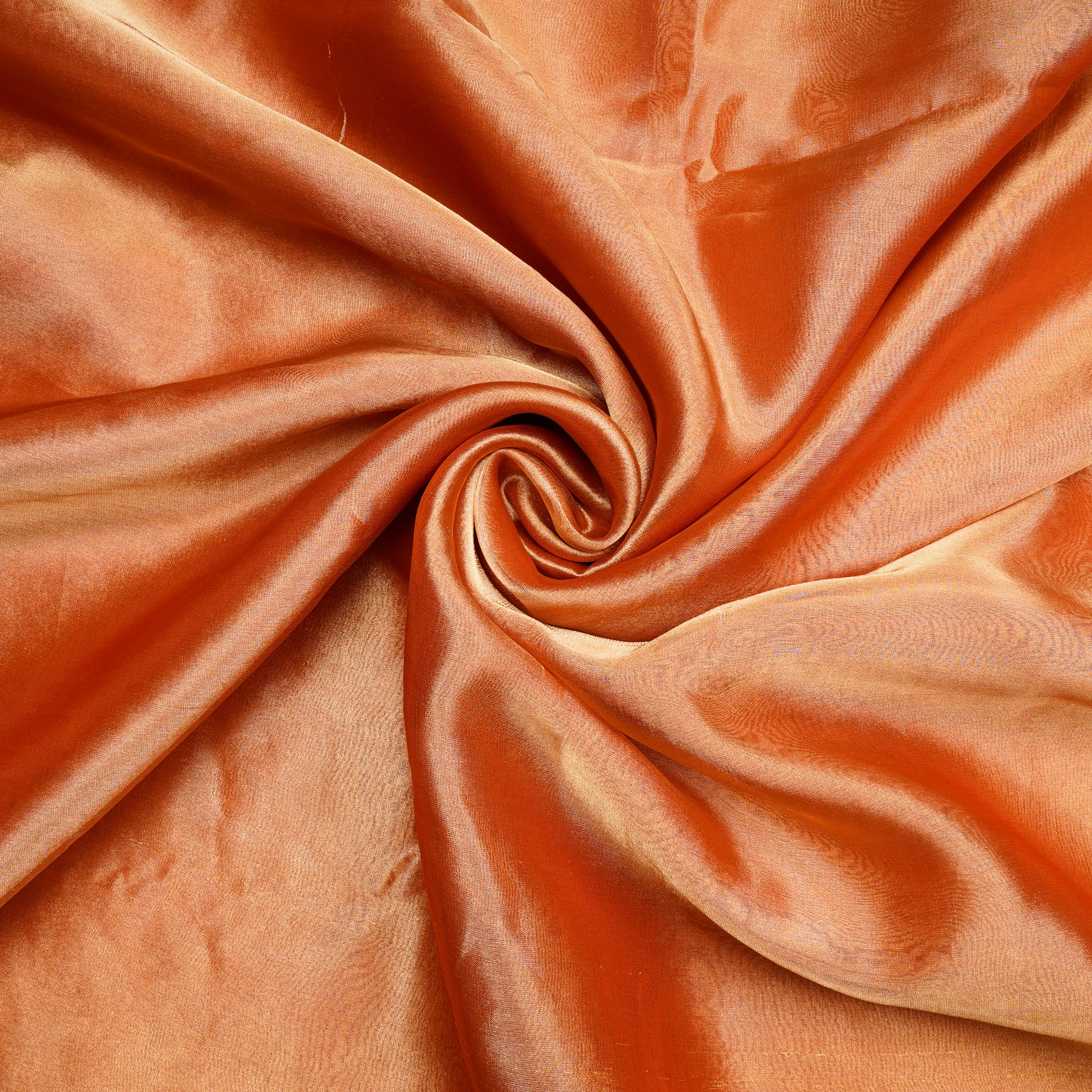 Orange Dyed Dupion Tissue Silk Fabric