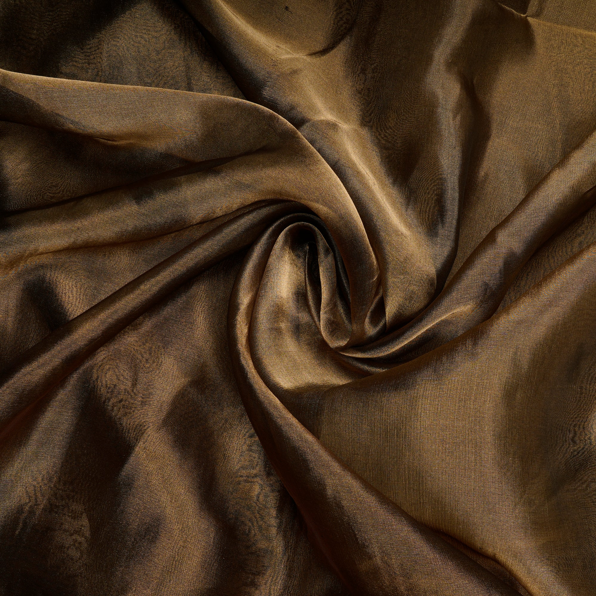 Brown Dyed Dupion Tissue Silk Fabric