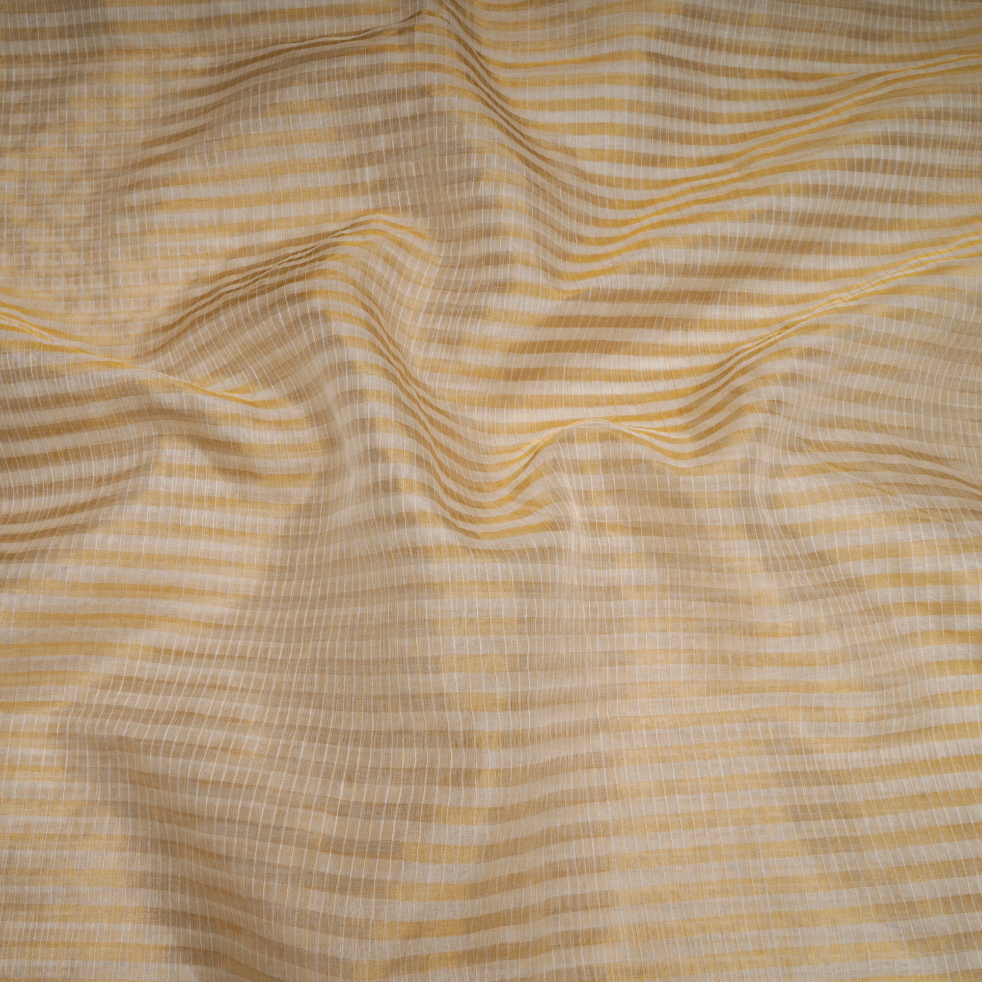 Off-White Gold Dyeable Stripe Pattern Woven Fancy Banarasi Silk Fabrics