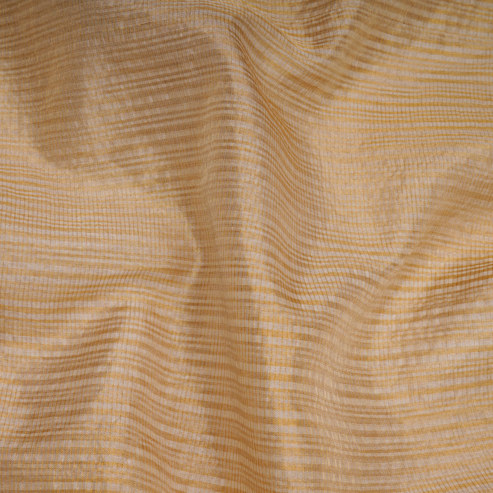 Off-White Dyeable Stripe Pattern Handwoven Fancy Banarasi Fabrics
