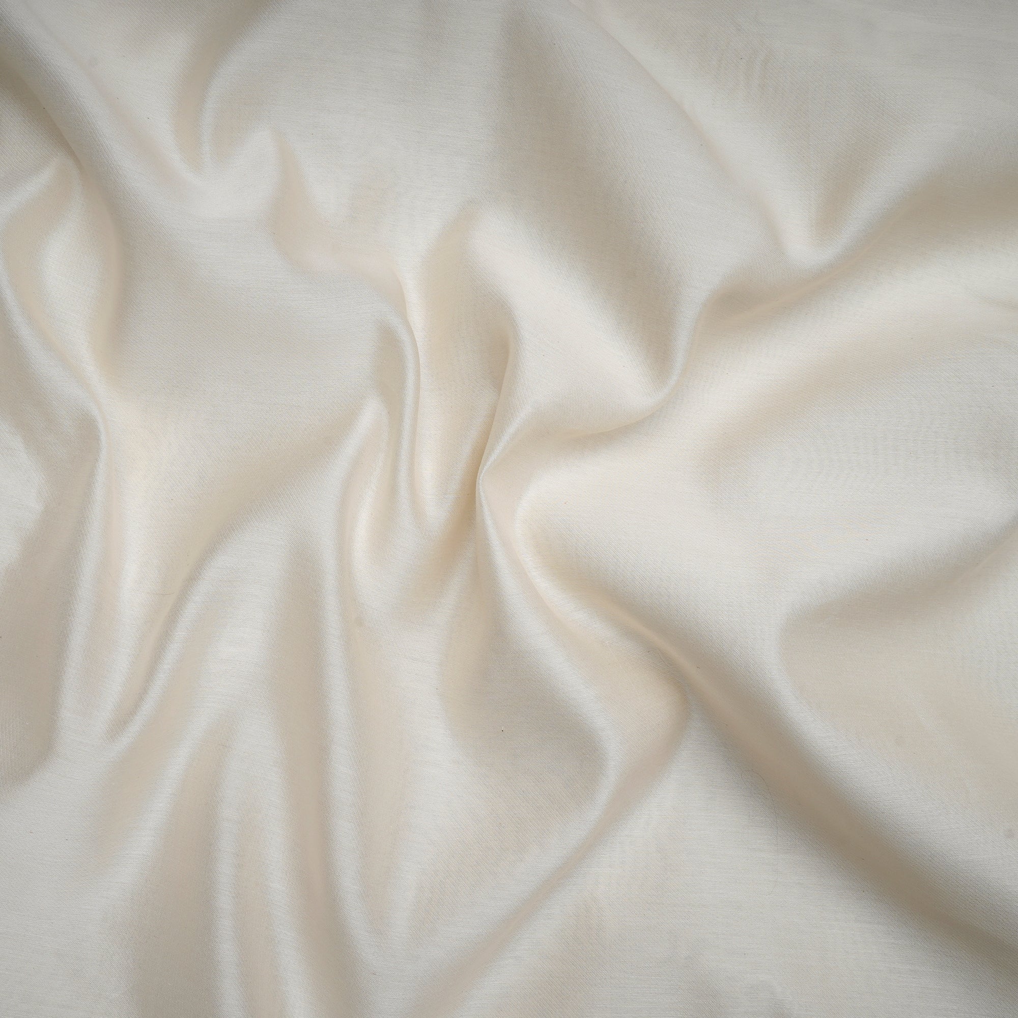 Off-White Dyeable Plain Satin Chanderi Fabric