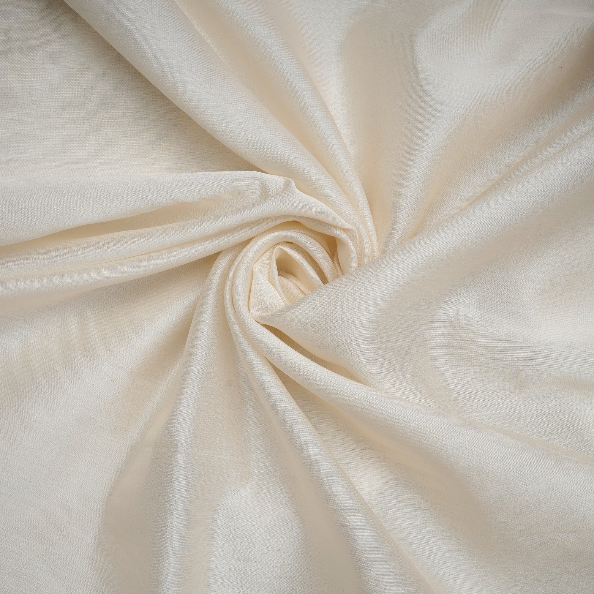 Off-White Dyeable Plain Satin Chanderi Fabric