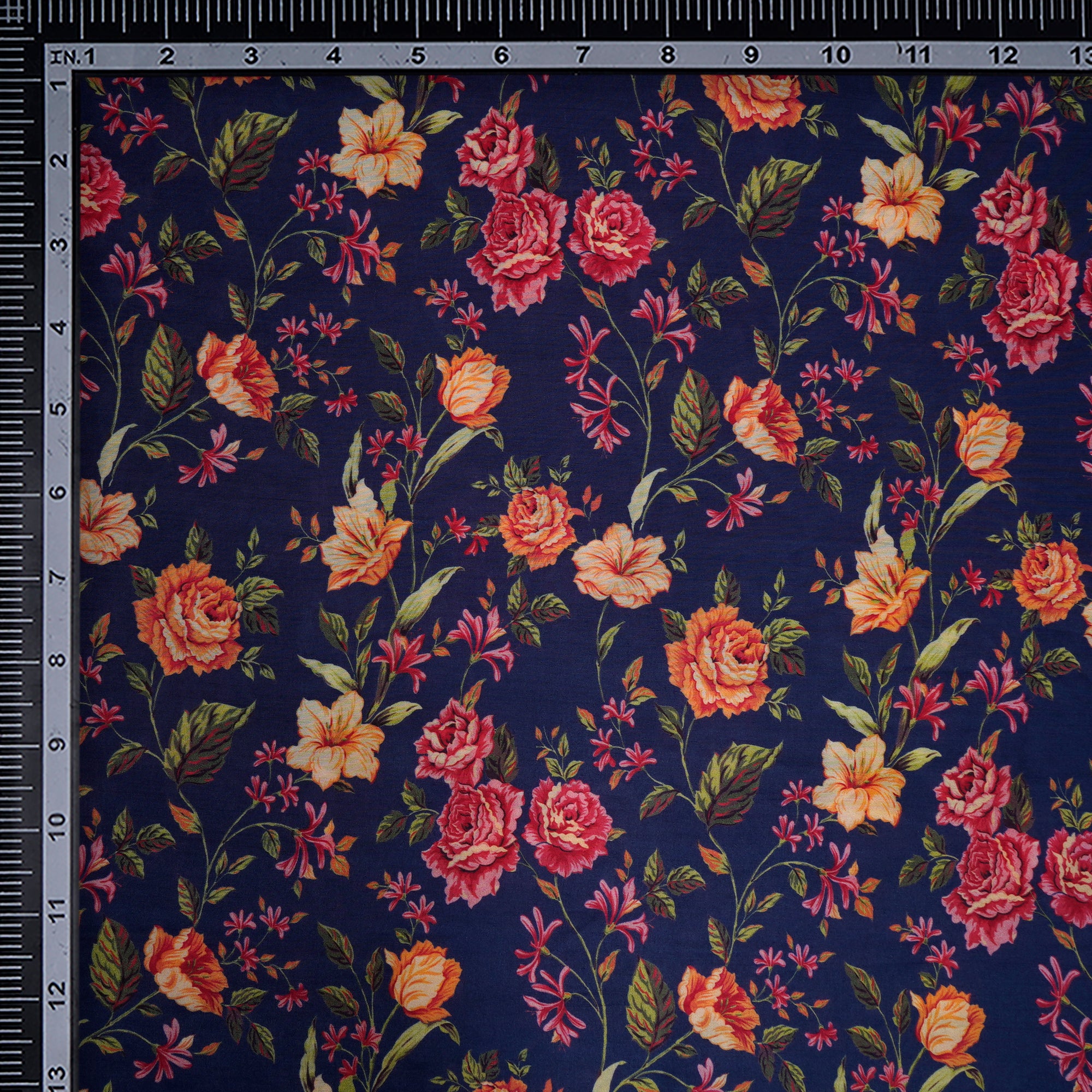 Voilet Floral Pattern Digital Print Bemberg Modal Fabric