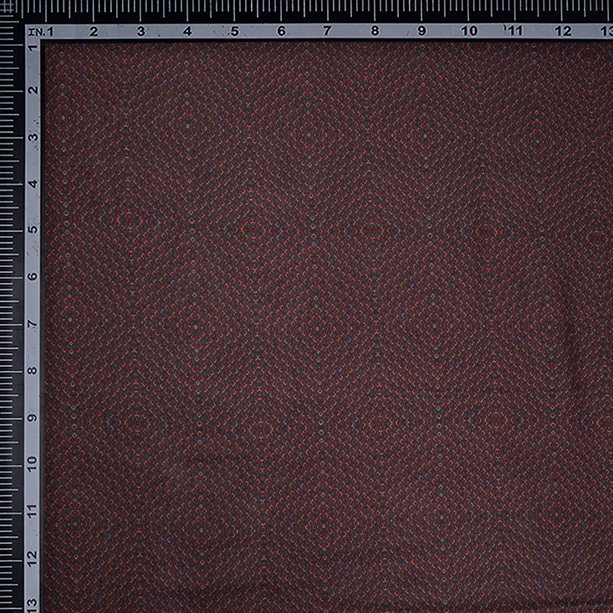 Grey Geometric Pattern Digital Print Muga Georgette Fabric