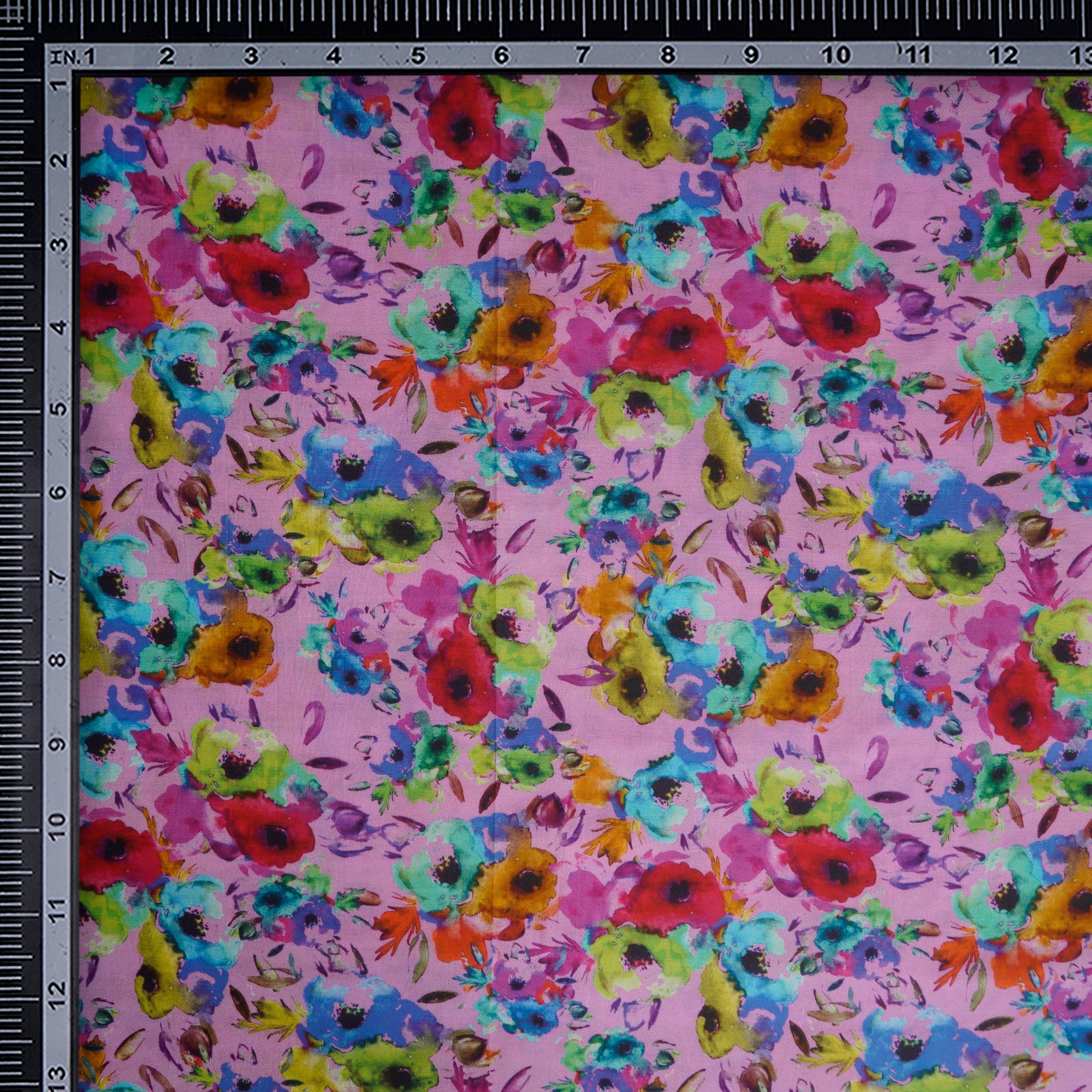Multi Color Digital Printed Cotton Silk Fabric