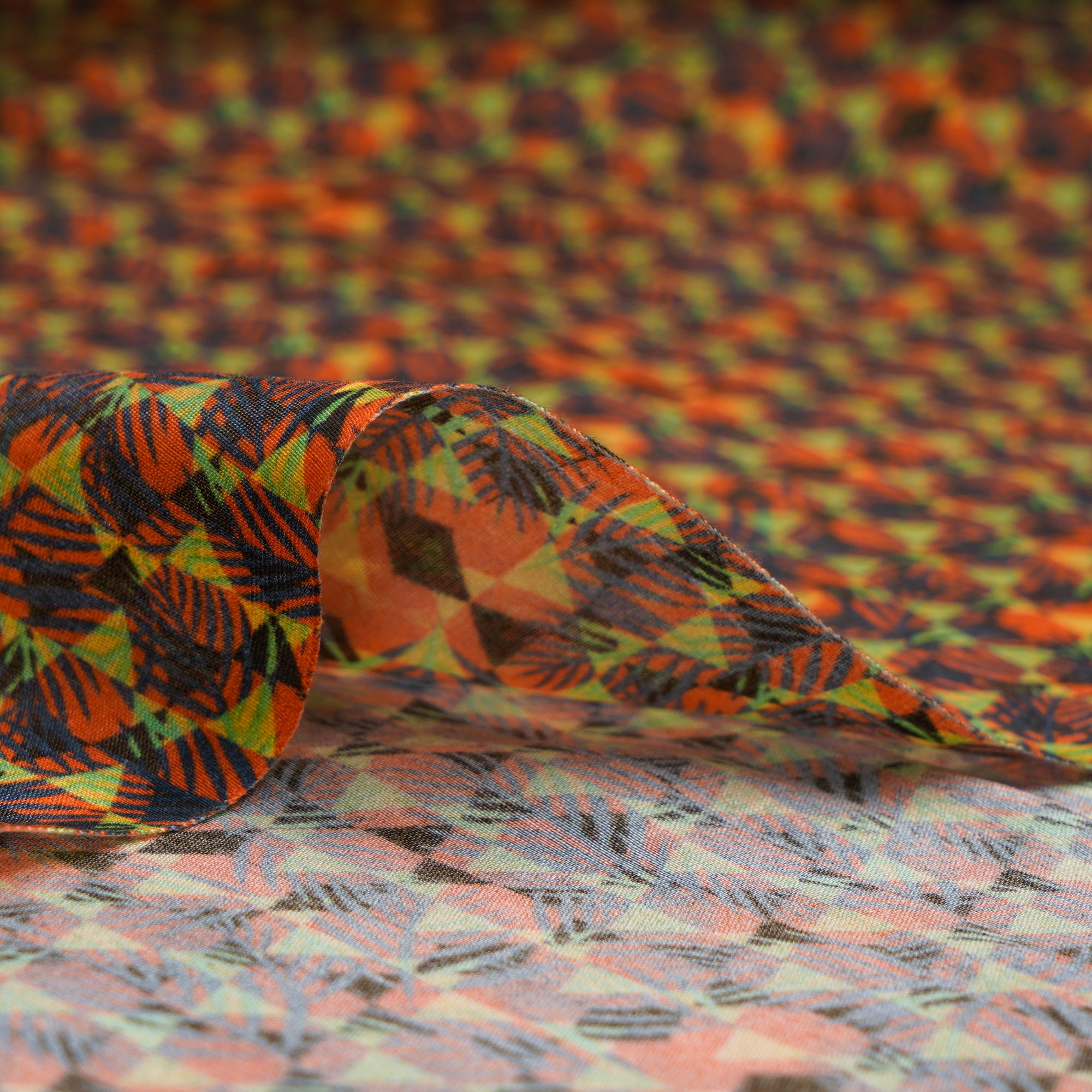Multi Color Digital Printed Chanderi Fabric