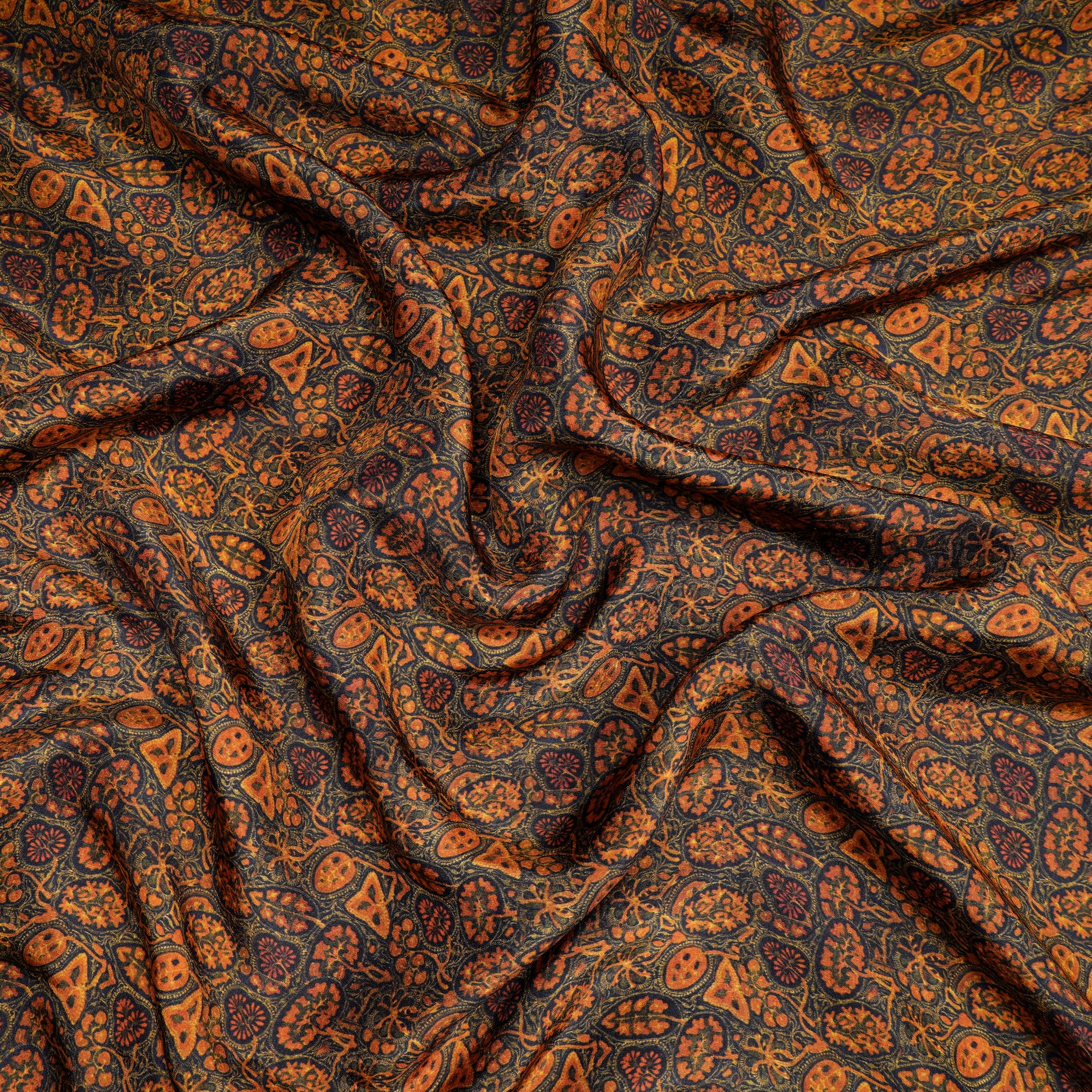Multi Color Tropical Pattern Digital Print Habotai Silk Fabric