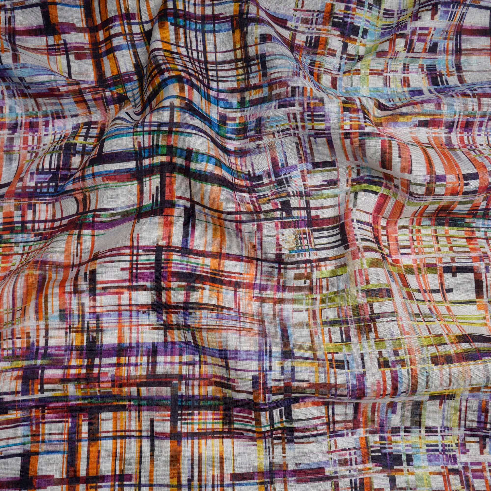 Multi Color Digital Printed Flax Linen Fabric