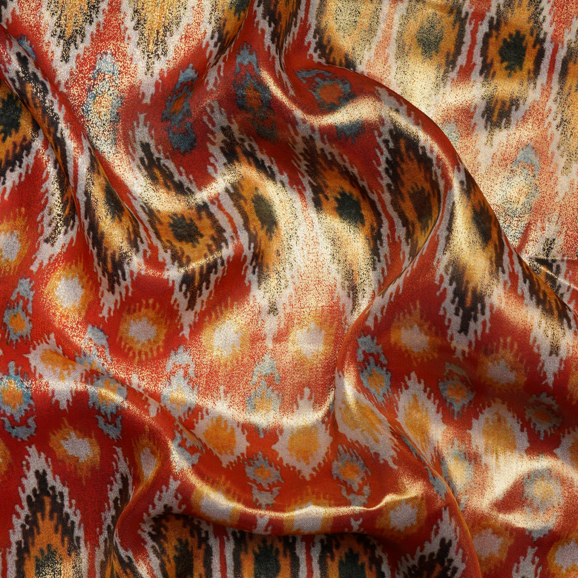 Multi Color Printed Satin Chiffon Fabric