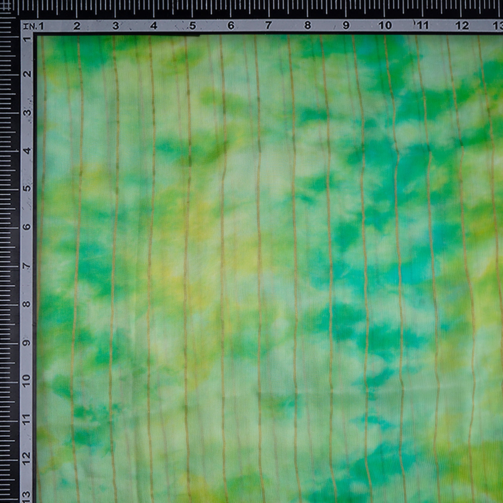 Green Color Handcrafted Tie and Dye Printed Crepe Fabric