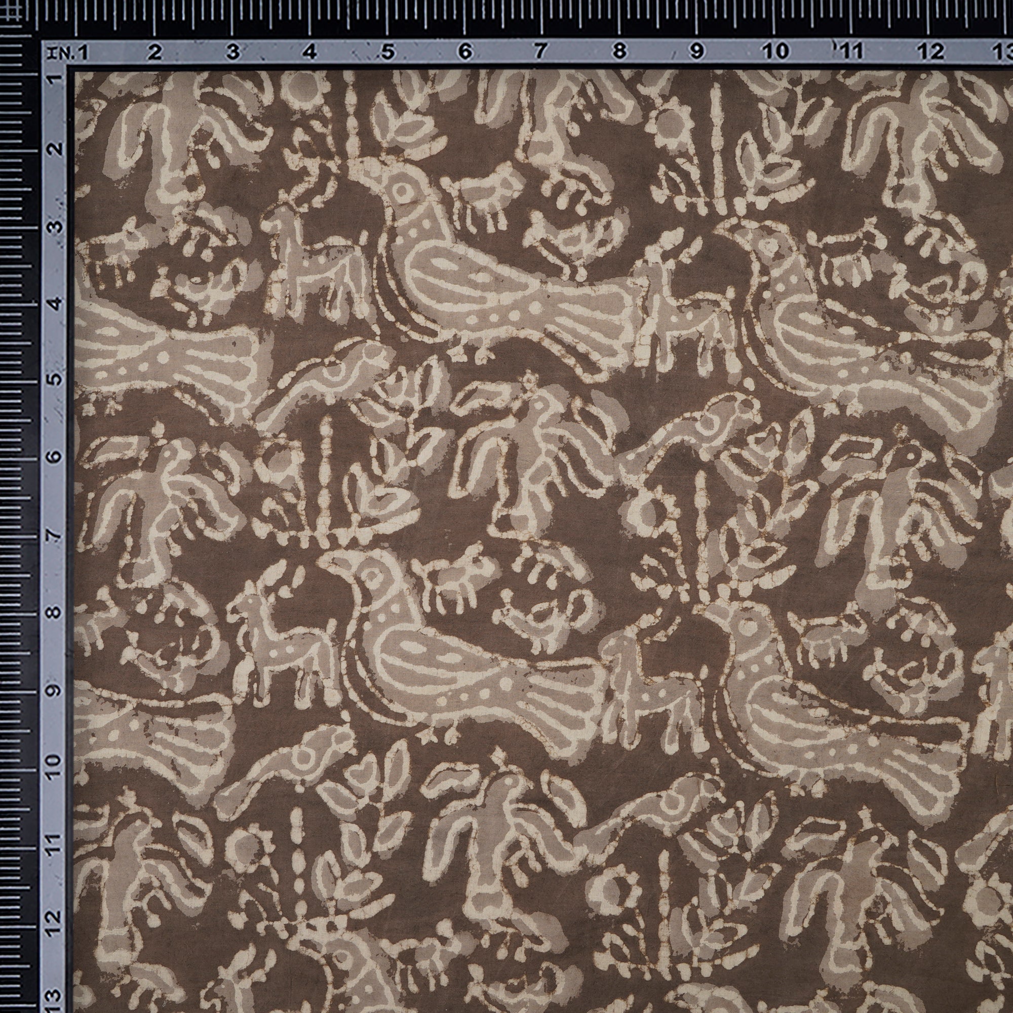 Fallen Rock All Over Pattern Hand Block Printed Bagru Natural Dye Cotton Fabric