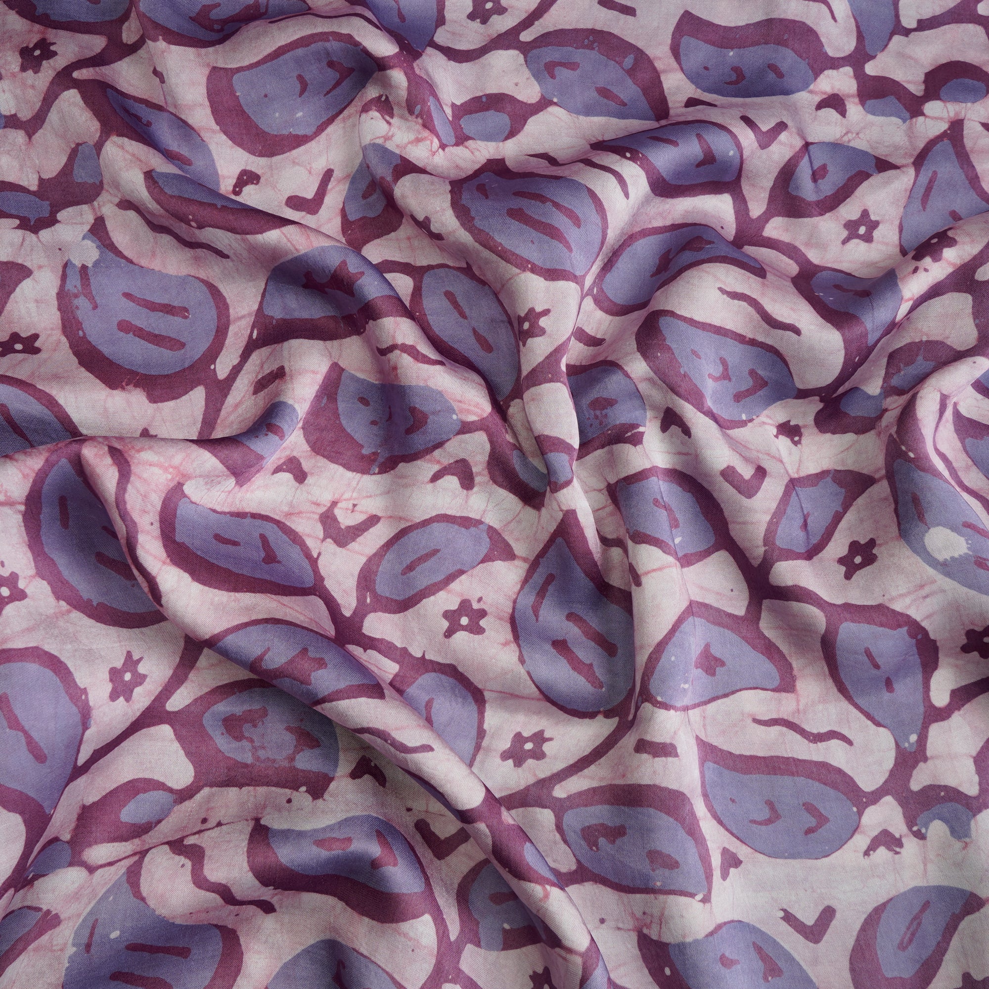 Lavender Handcrafted Waxed Batik Printed Modal Fabric