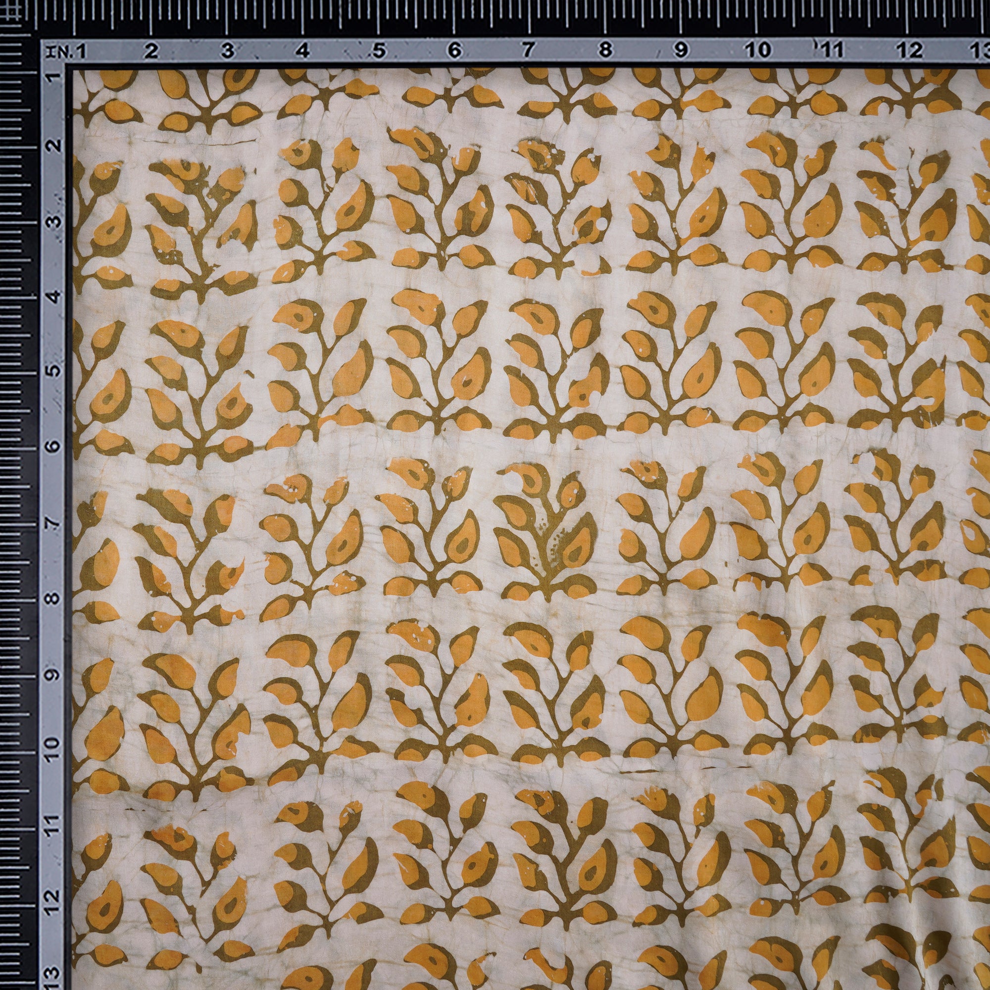 Cream Handcrafted Waxed Batik Printed Modal Fabric