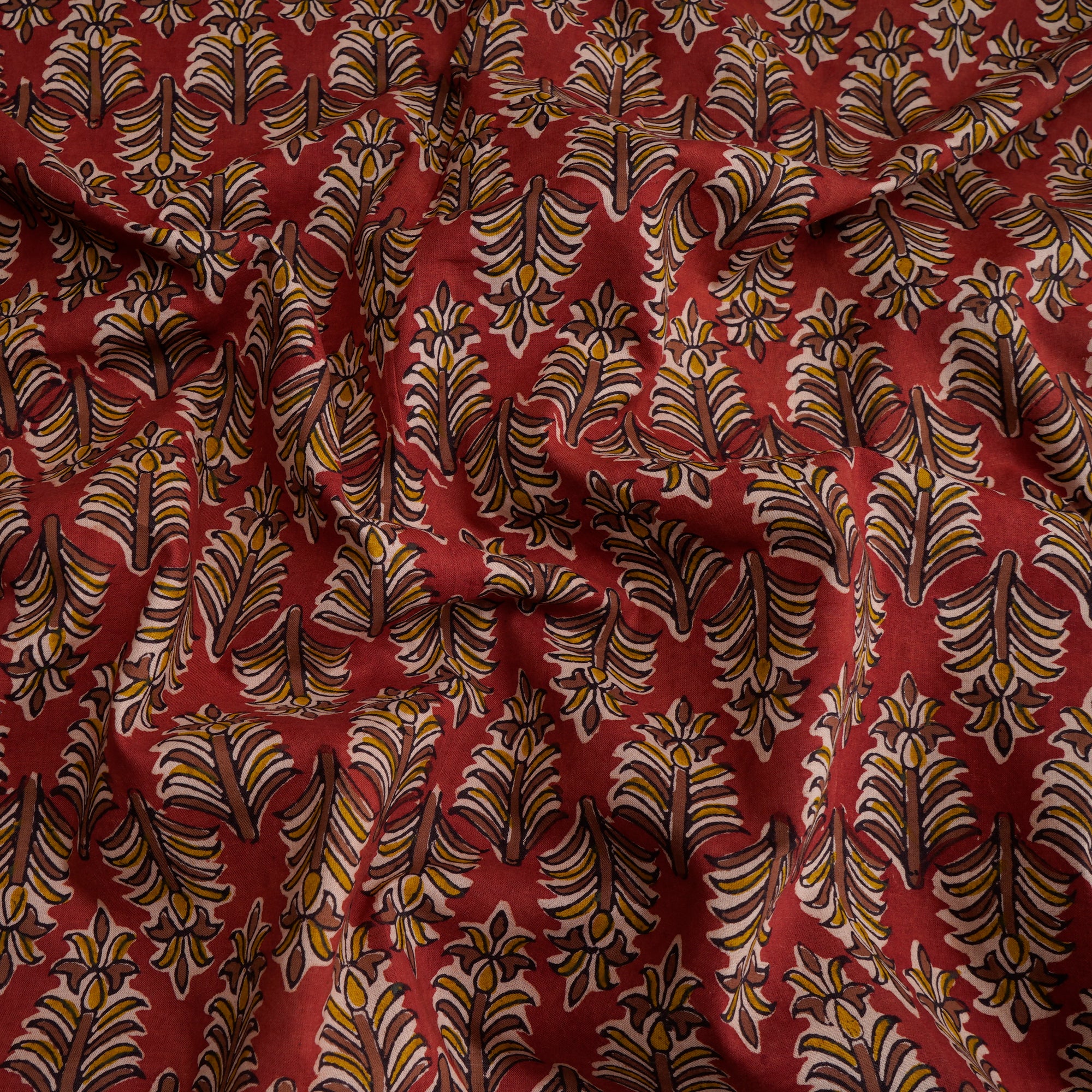 Lava Falls Floral Pattern Natural Dye Fakira Hand Block Print Cotton Fabric