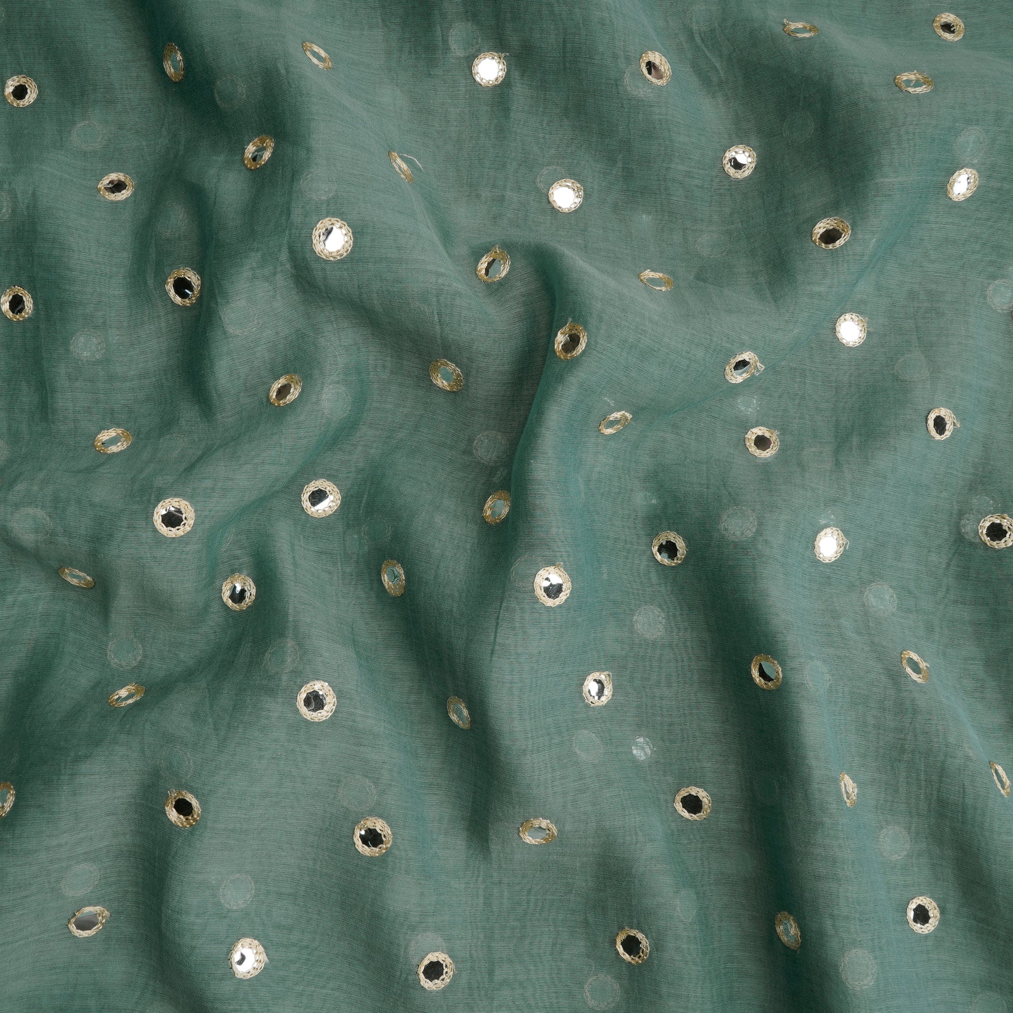 Feldspar Booti Pattern Thread & Sequin Embroidered Chanderi Fabric