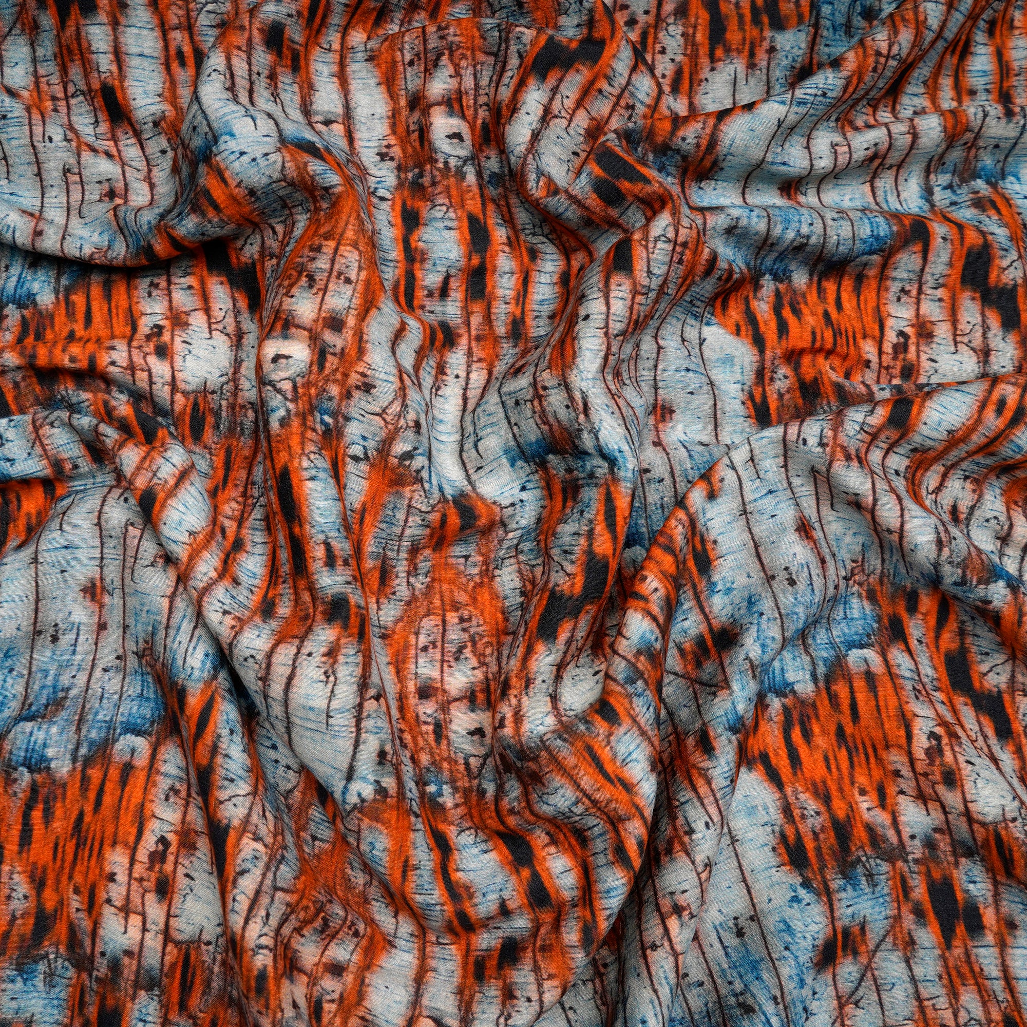 Multi Color Abstract Pattern Digital Print Muga Georgette Fabric
