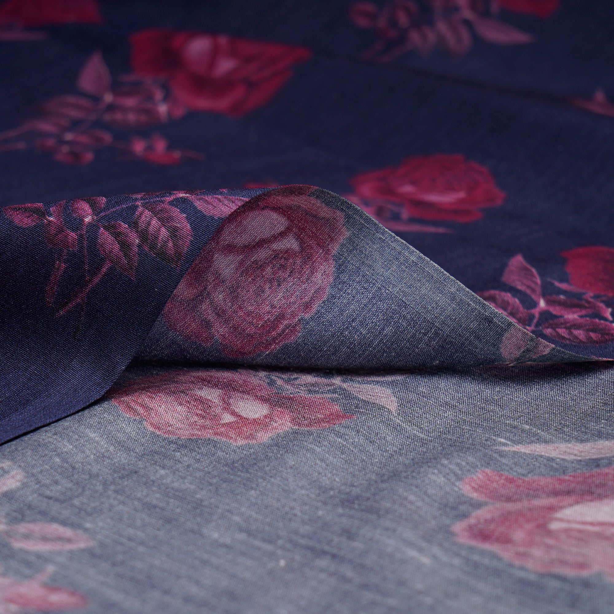Rebecca Purple-Mauve Color Digital Printed Tussar Spun Fabric