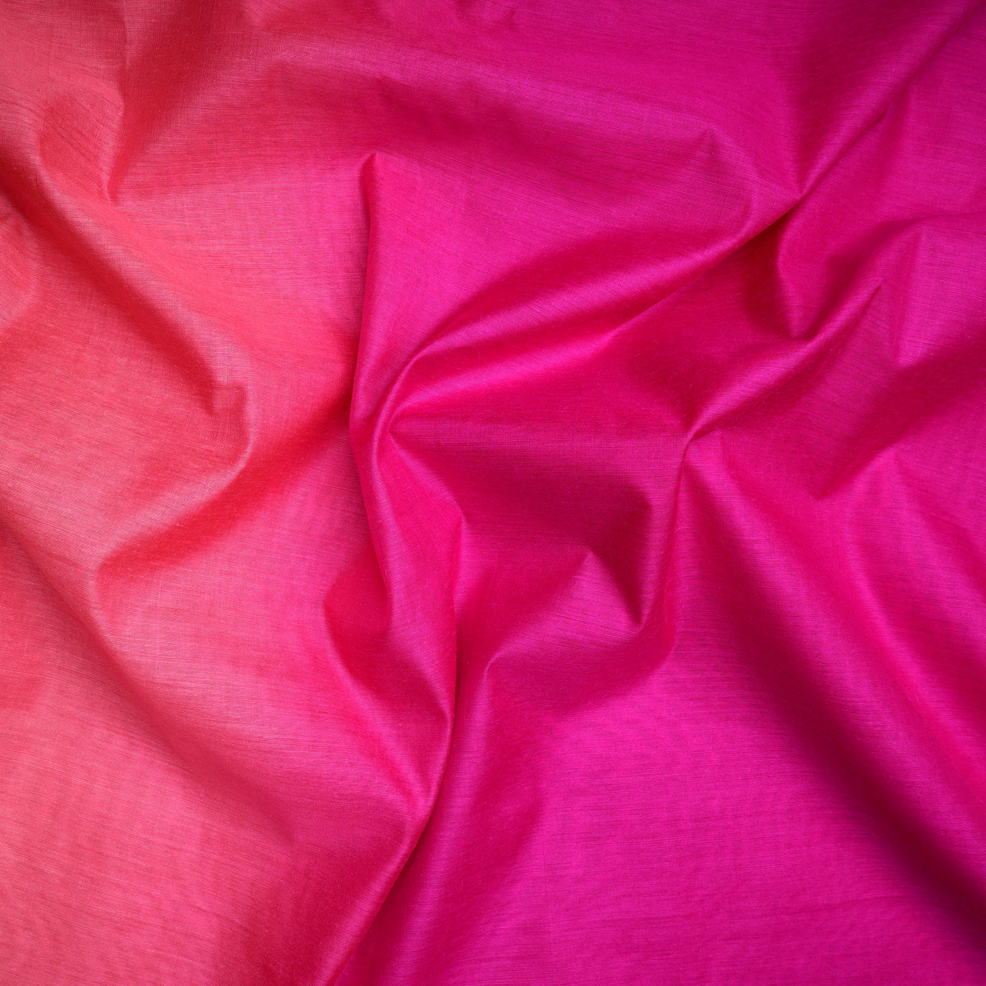 Pink Ombre Dyed Tussar Muga Fabric