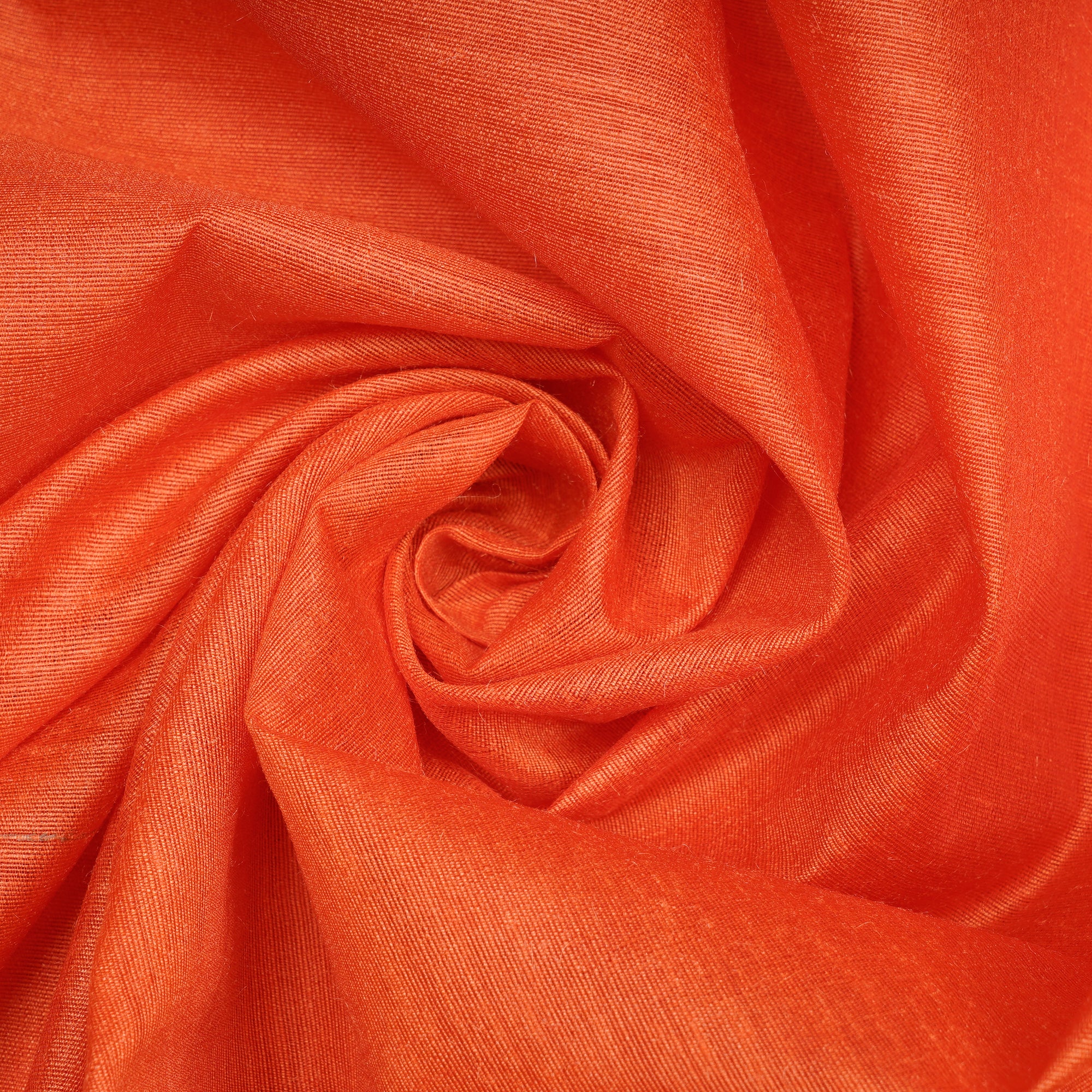 Orange Plain Tussar Munga Omre Jari Silk Fabric