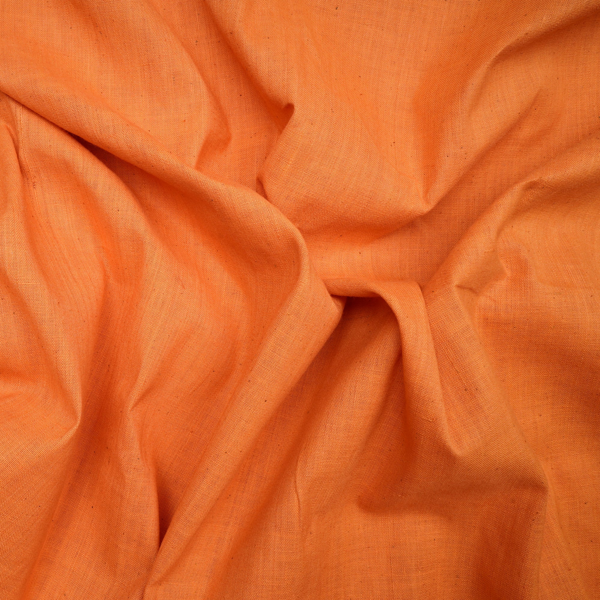 Apricot Piece Dyed Plain Handspun Handwoven Cotton Fabric