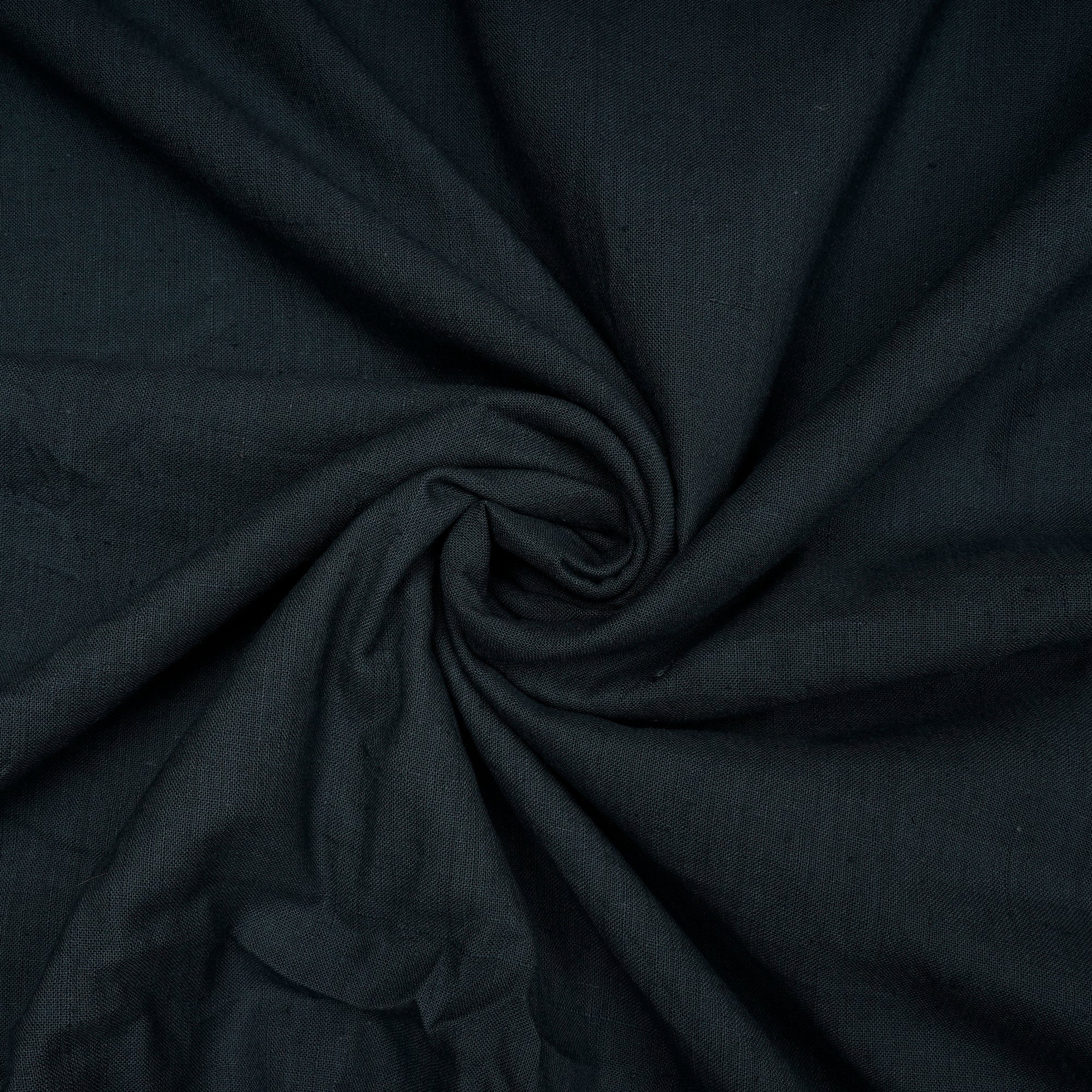 Dark Sea 40's Count Piece Dyed Handspun Handwoven Cotton Fabric