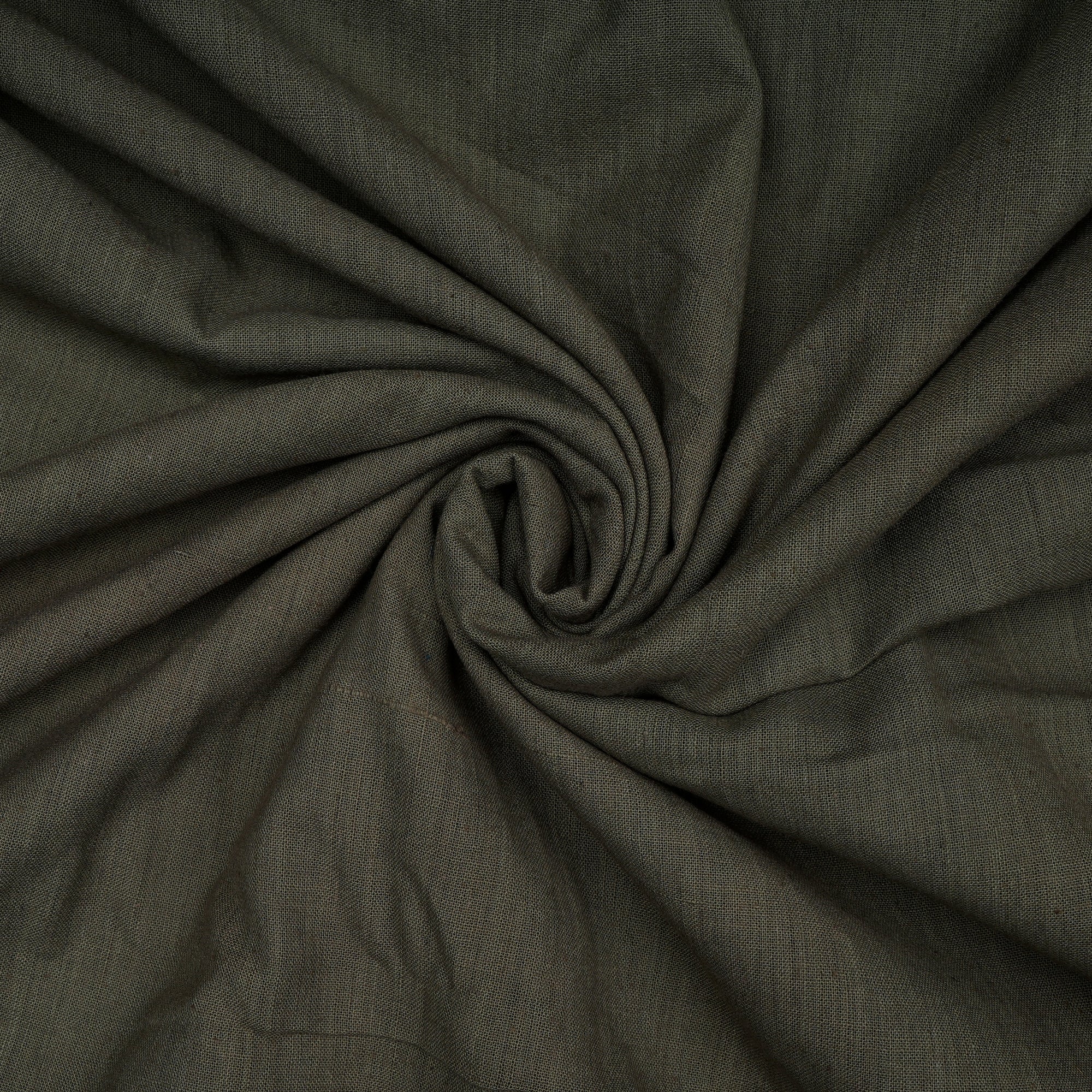 Deep Lichen Green 40's Count Piece Dyed Handspun Handwoven Cotton Fabric