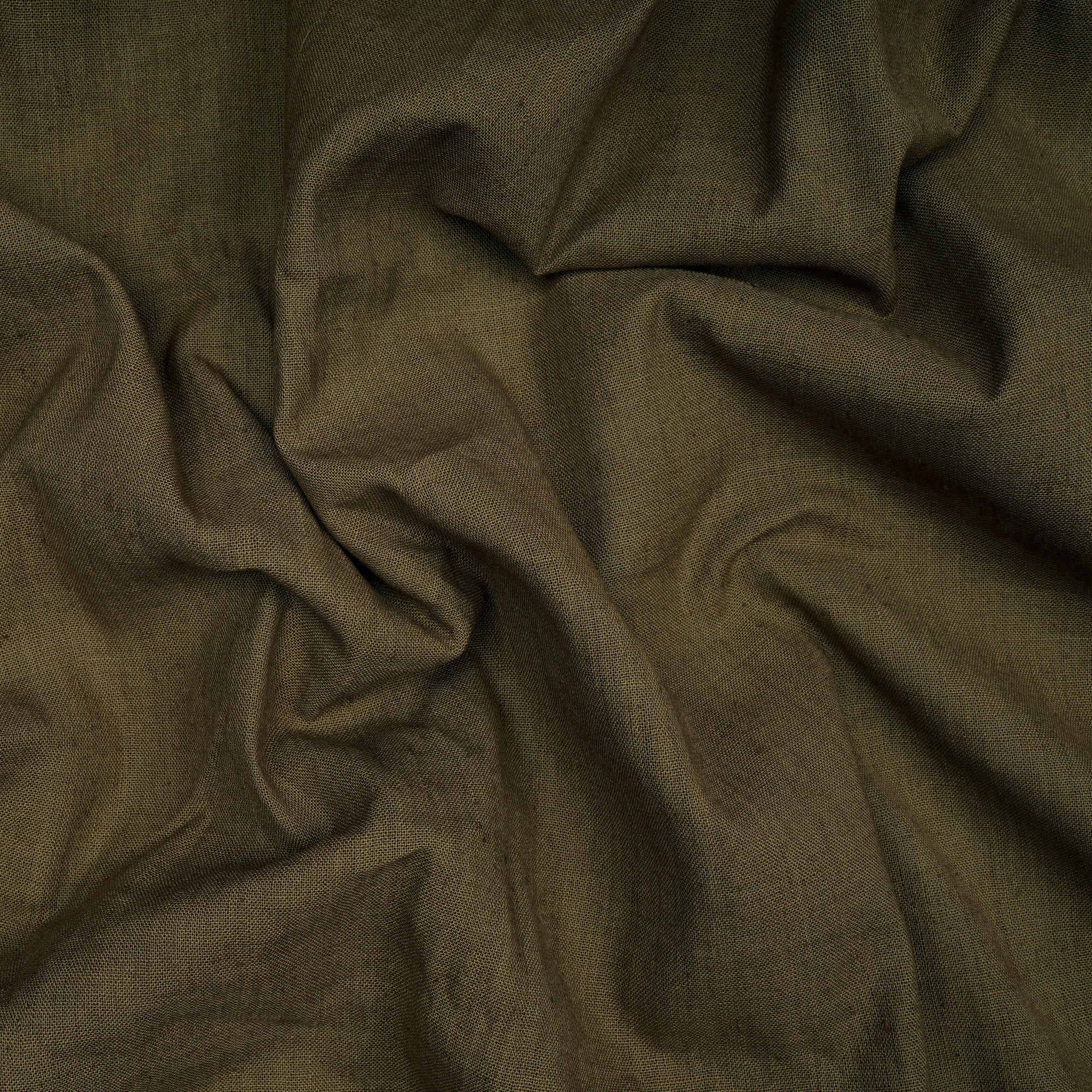 Fir Green 40's Count Piece Dyed Handspun Handwoven Cotton Fabric