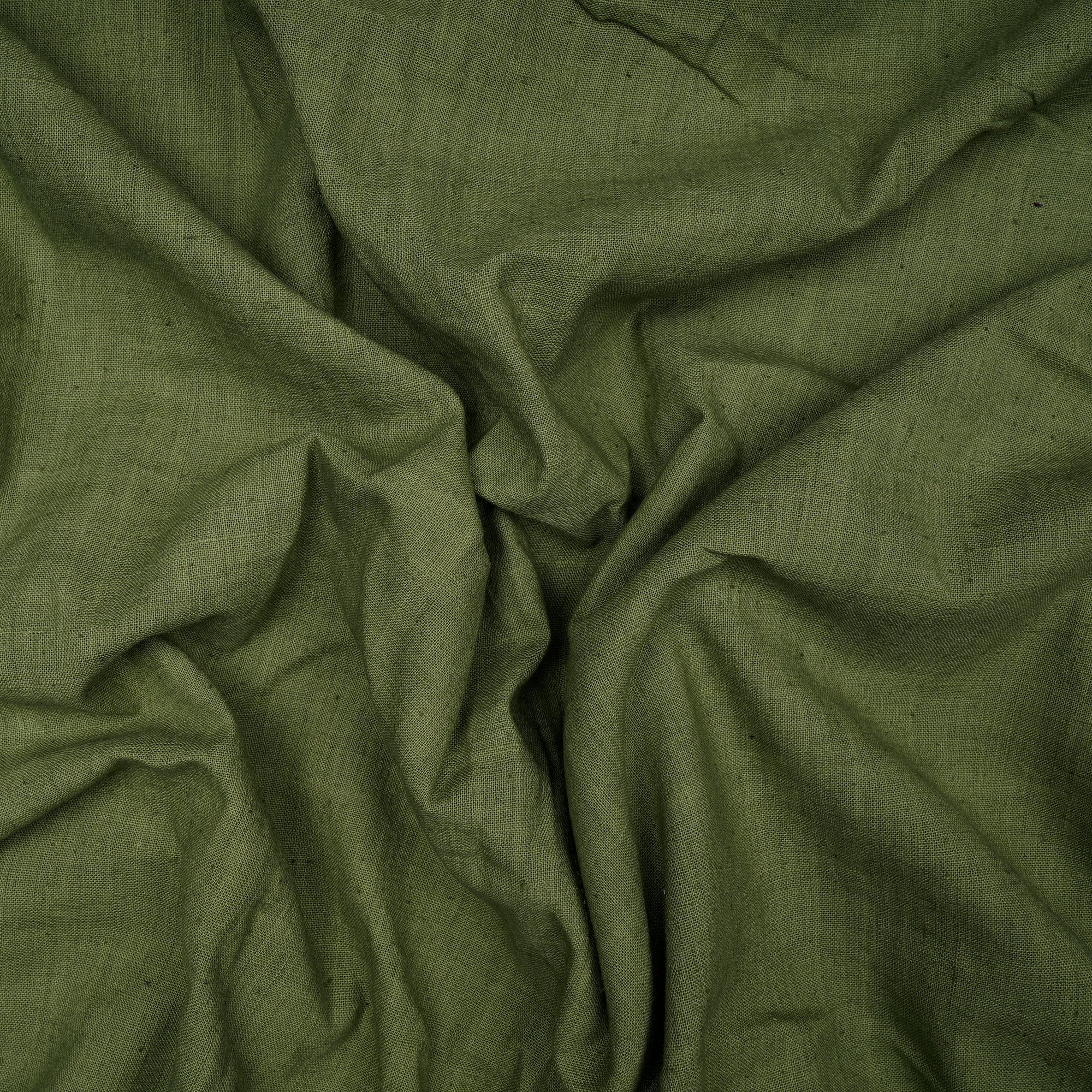 Meadow Green 40's Count Piece Dyed Handspun Handwoven Cotton Fabric