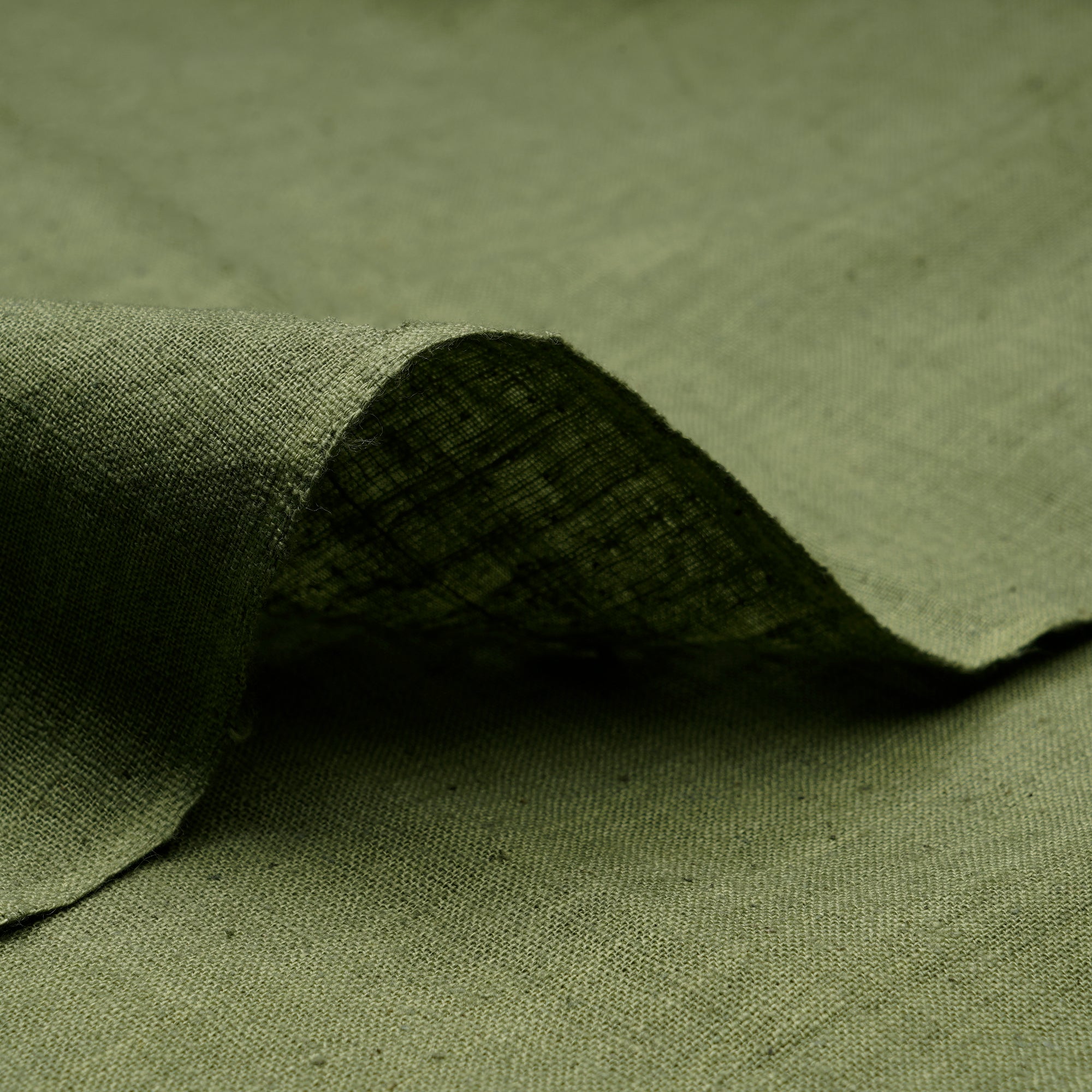 Meadow Green 40's Count Piece Dyed Handspun Handwoven Cotton Fabric