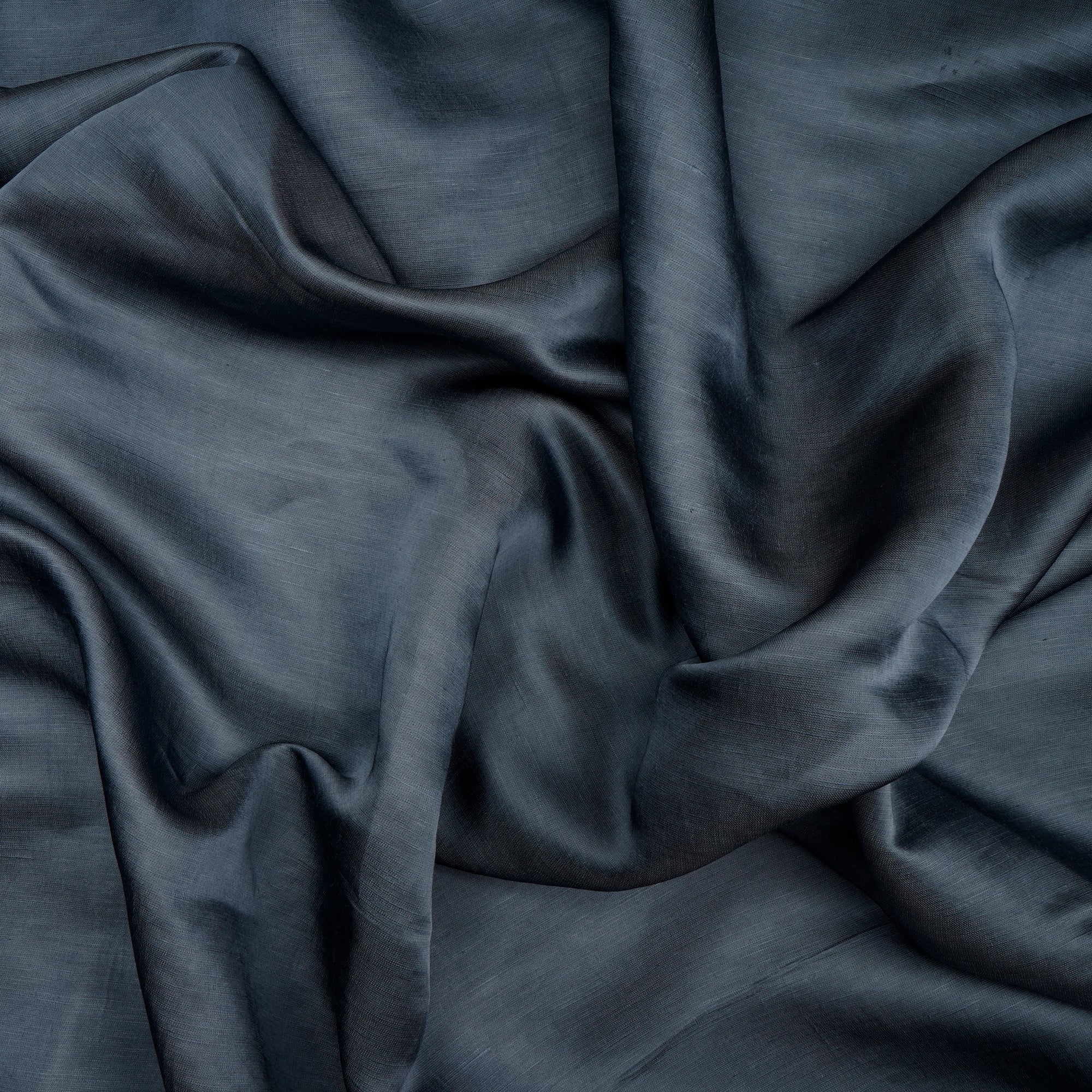 Dark Grey Piece Dyed Heavy Plain Viscose Linen Satin Fabric
