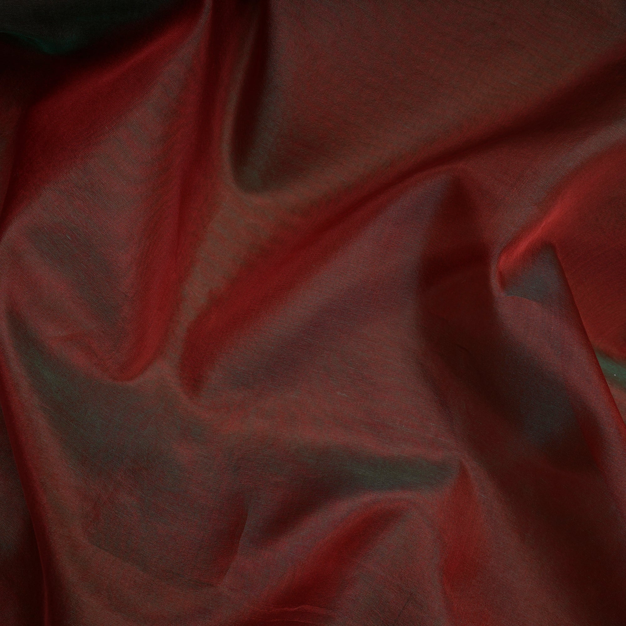 Red-Green Pure Dual Tone Organza Silk Fabric