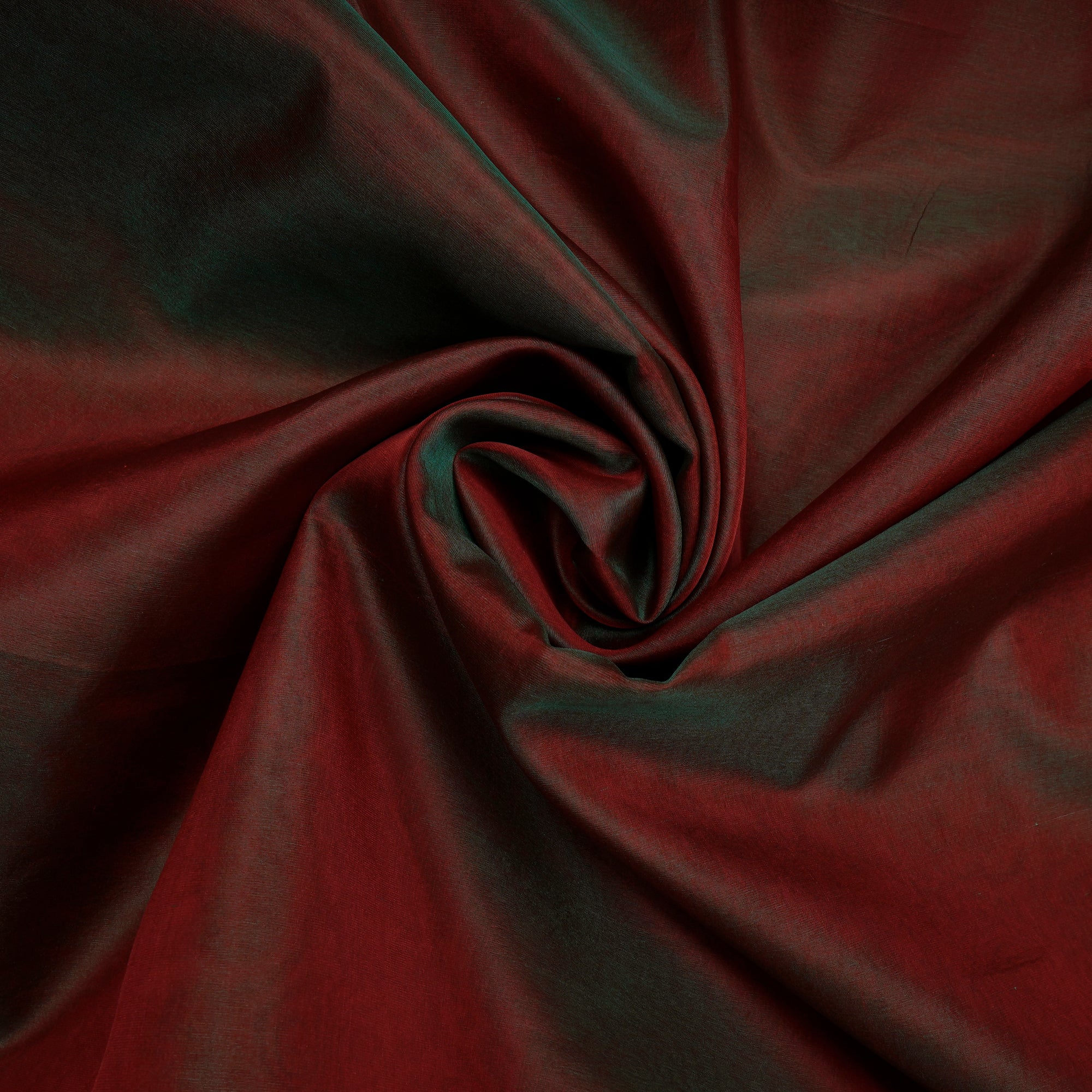 Red-Green Pure Dual Tone Organza Silk Fabric