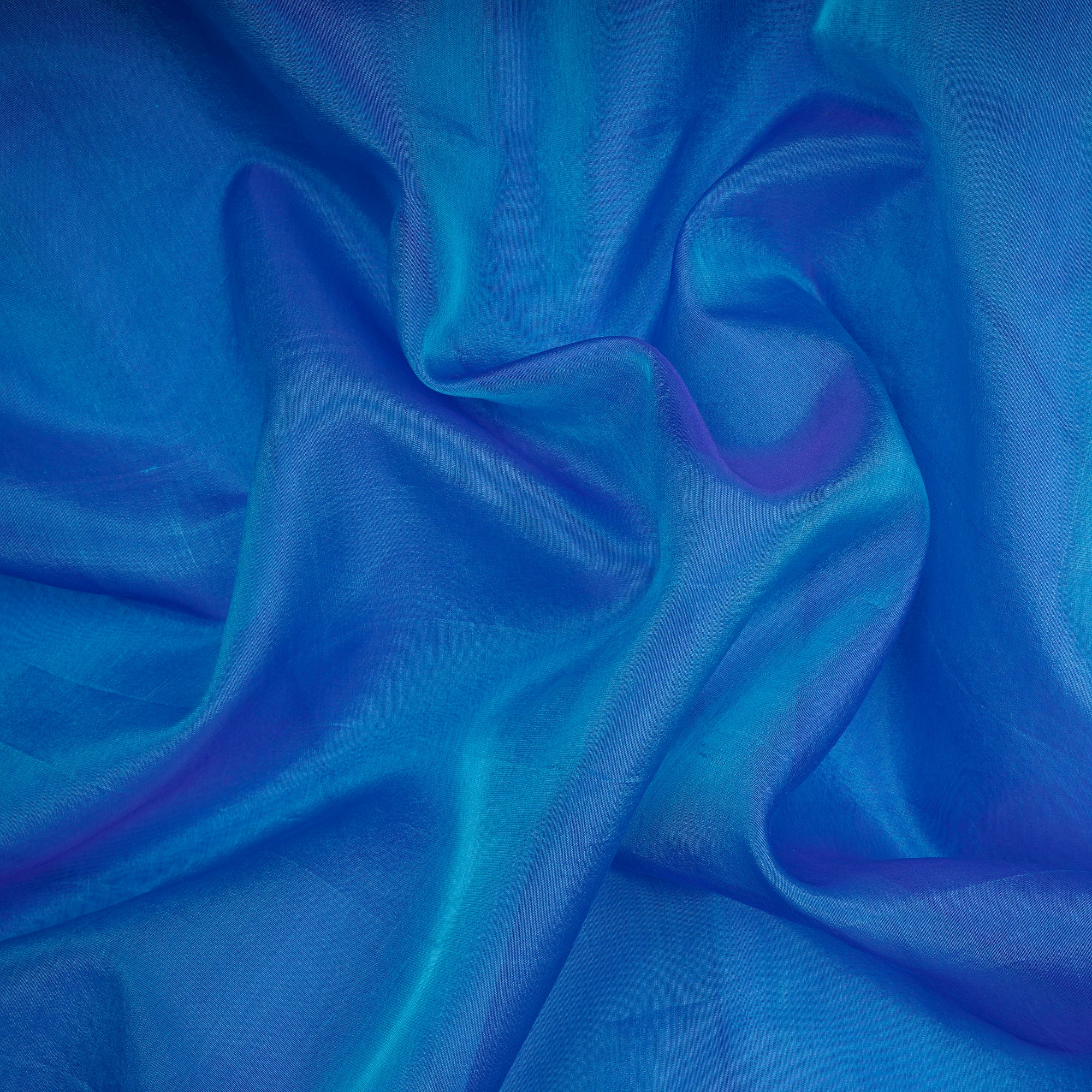 Sapphire Color Pure Organza Silk Fabric