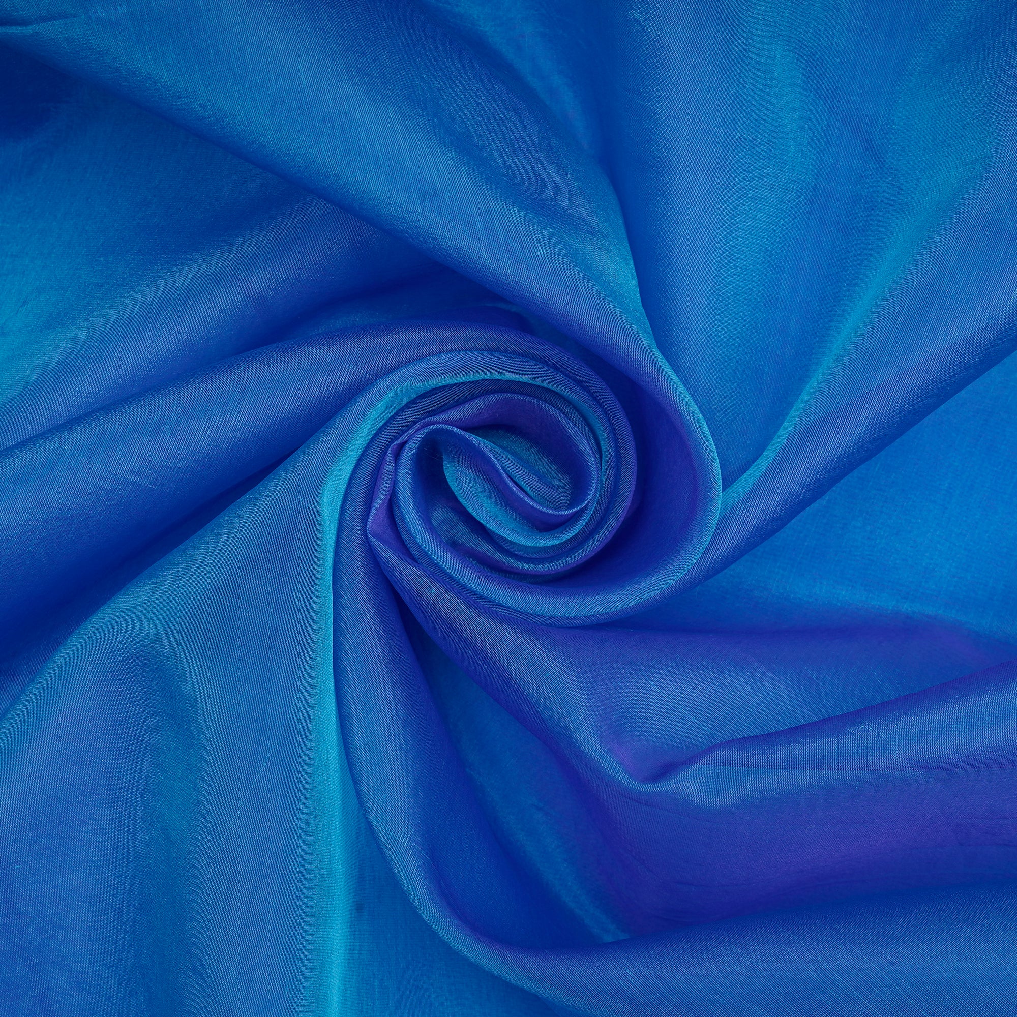 Sapphire Color Pure Organza Silk Fabric