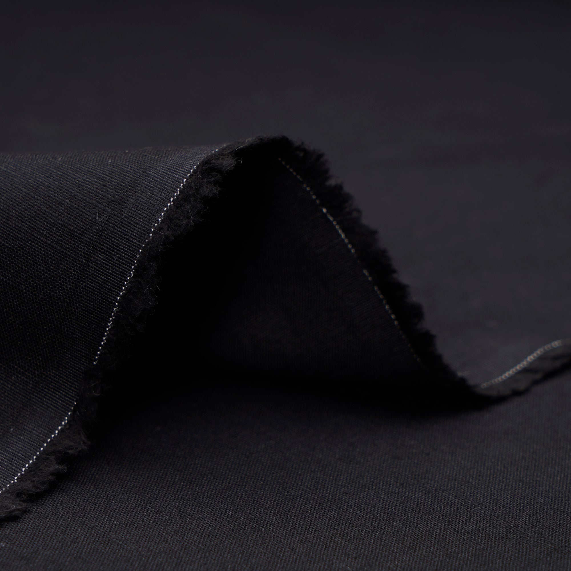 Black Dyed Plain Flax Cotton Fabric