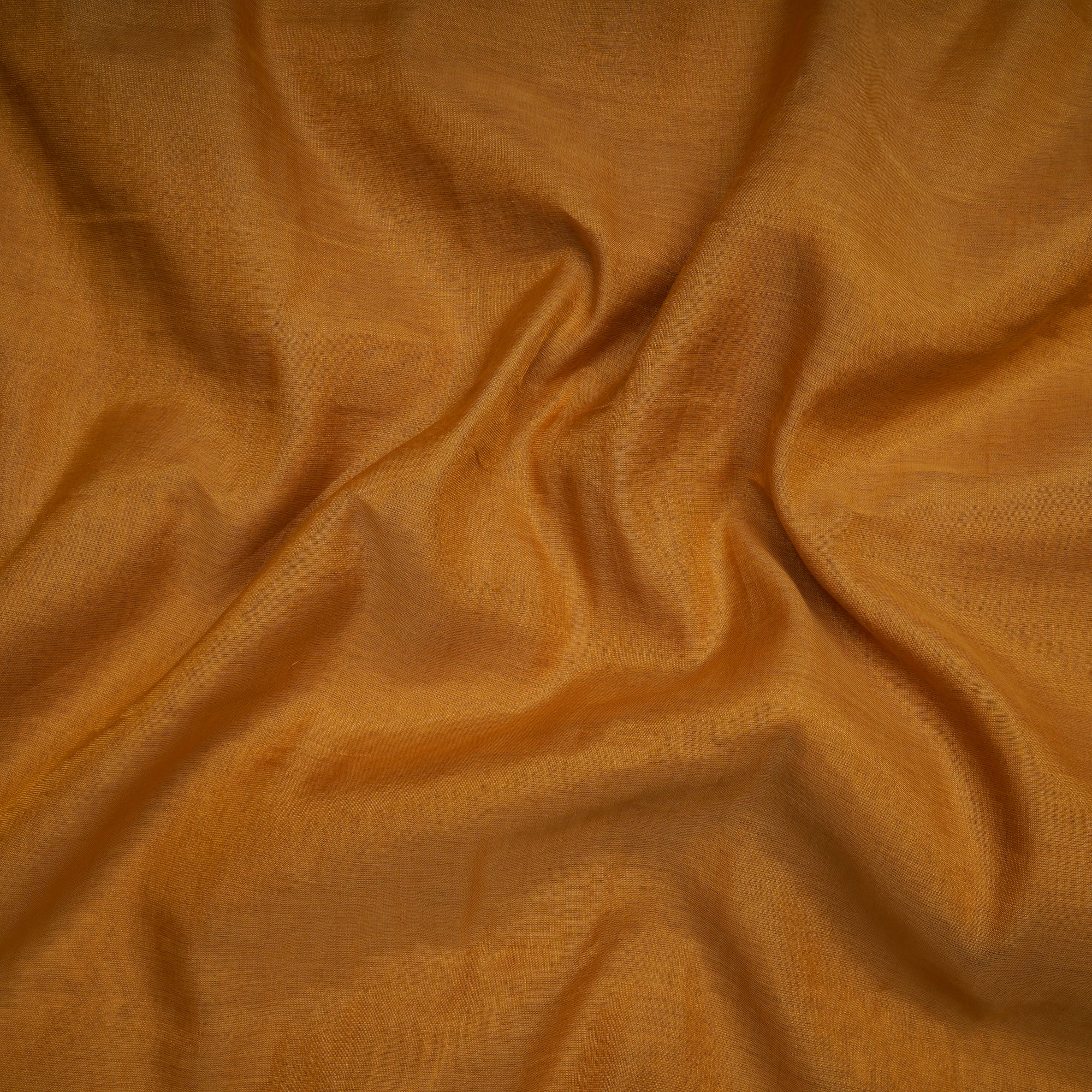 Mustard-Gold Piece Dyed Pure Tissue Chanderi Fabric