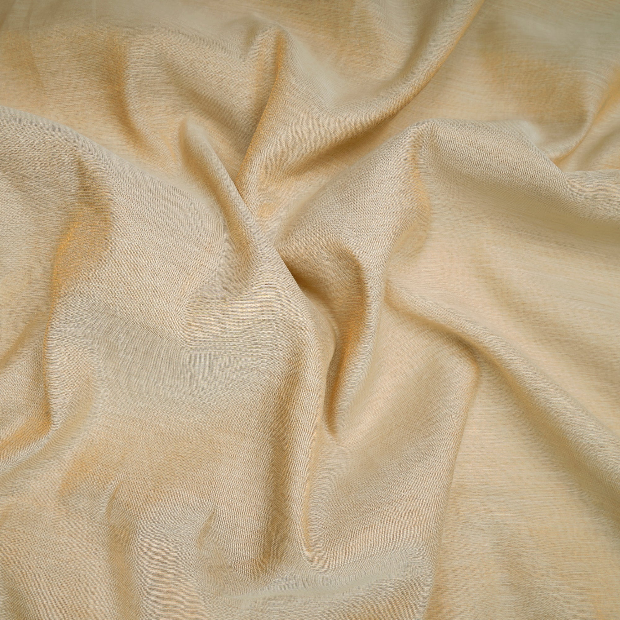 Beige-Gold Piece Dyed Pure Tissue Chanderi Fabric