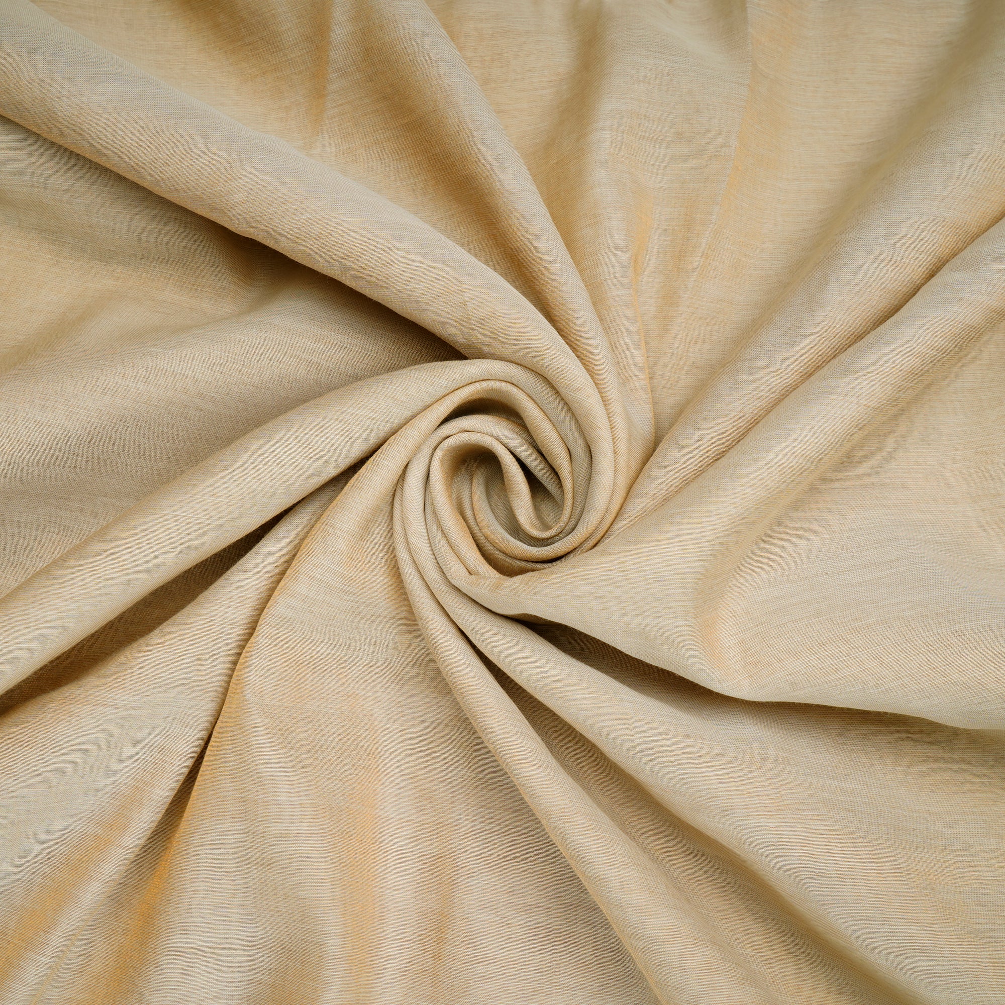 Beige-Gold Piece Dyed Pure Tissue Chanderi Fabric