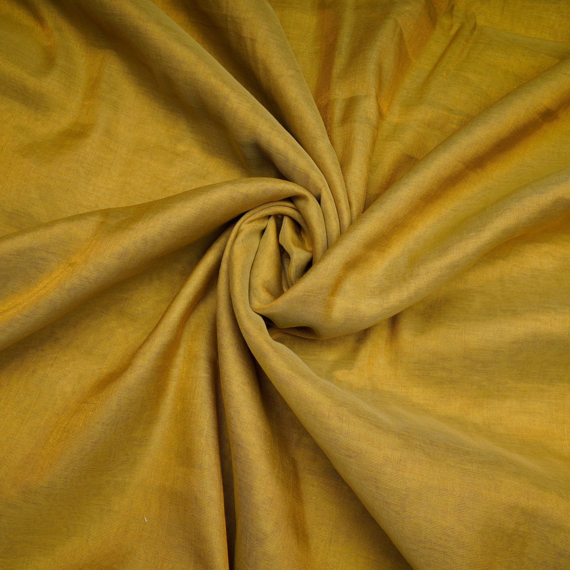 Yellow-Gold Piece Dyed Pure Tissue Chanderi Fabric