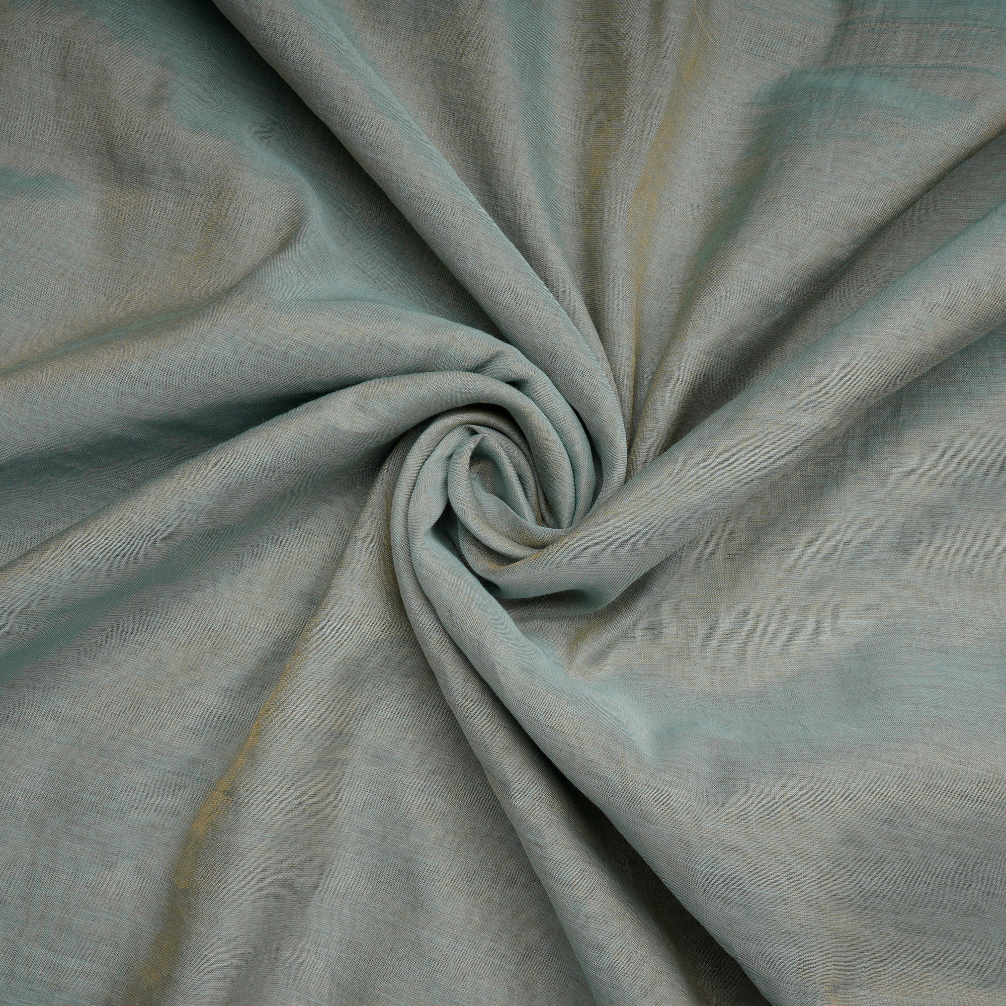 Pastel Green-Gold Piece Dyed Pure Tissue Chanderi Fabric