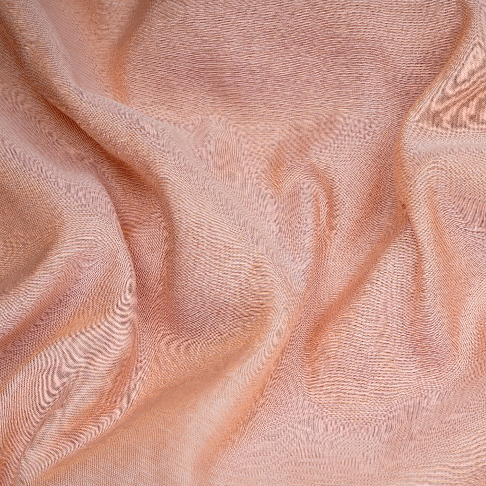 Peach-Gold Piece Dyed Pure Tissue Chanderi Fabric